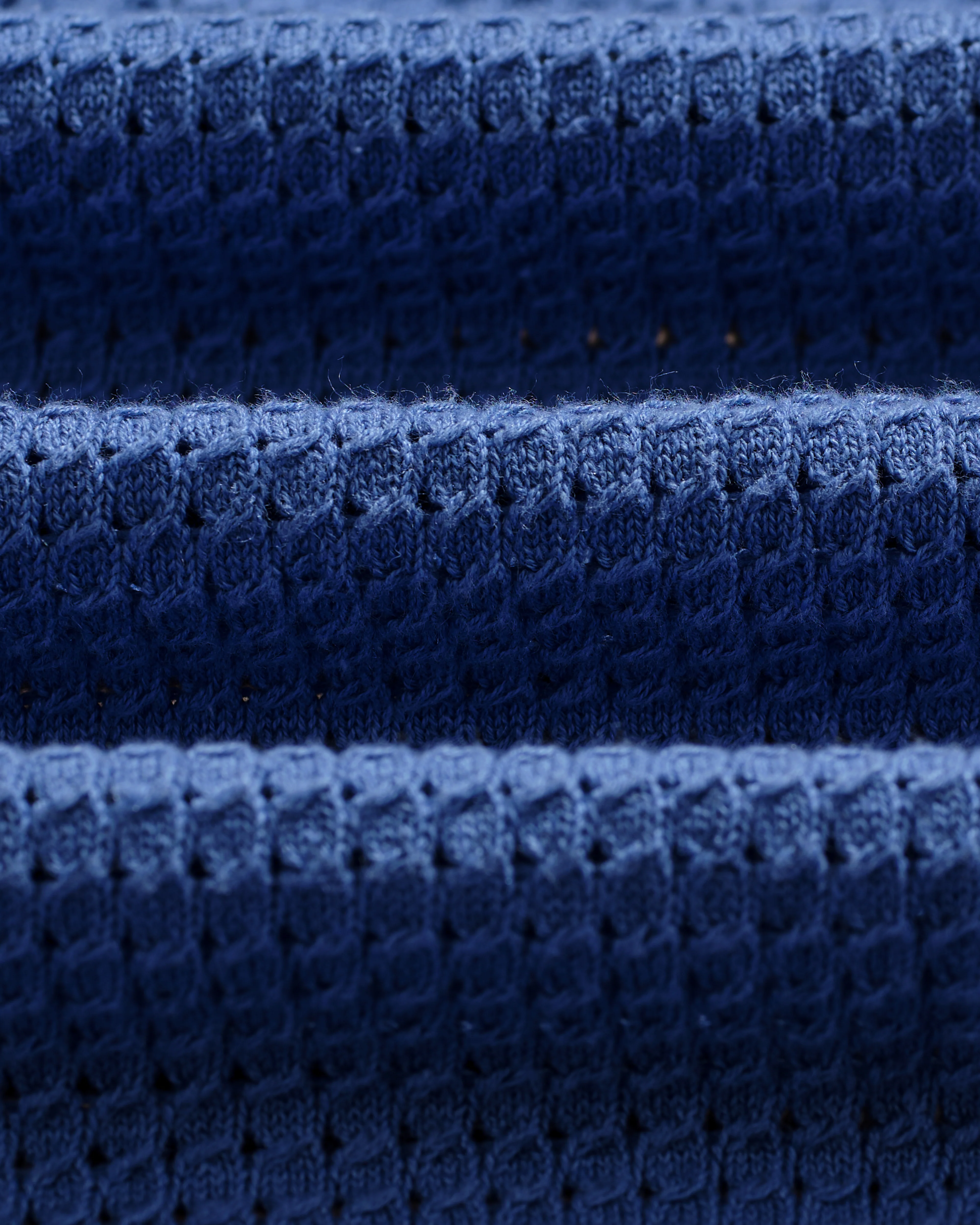 Belle - Blue Tipped Pointelle Polo Shirt - Image 9