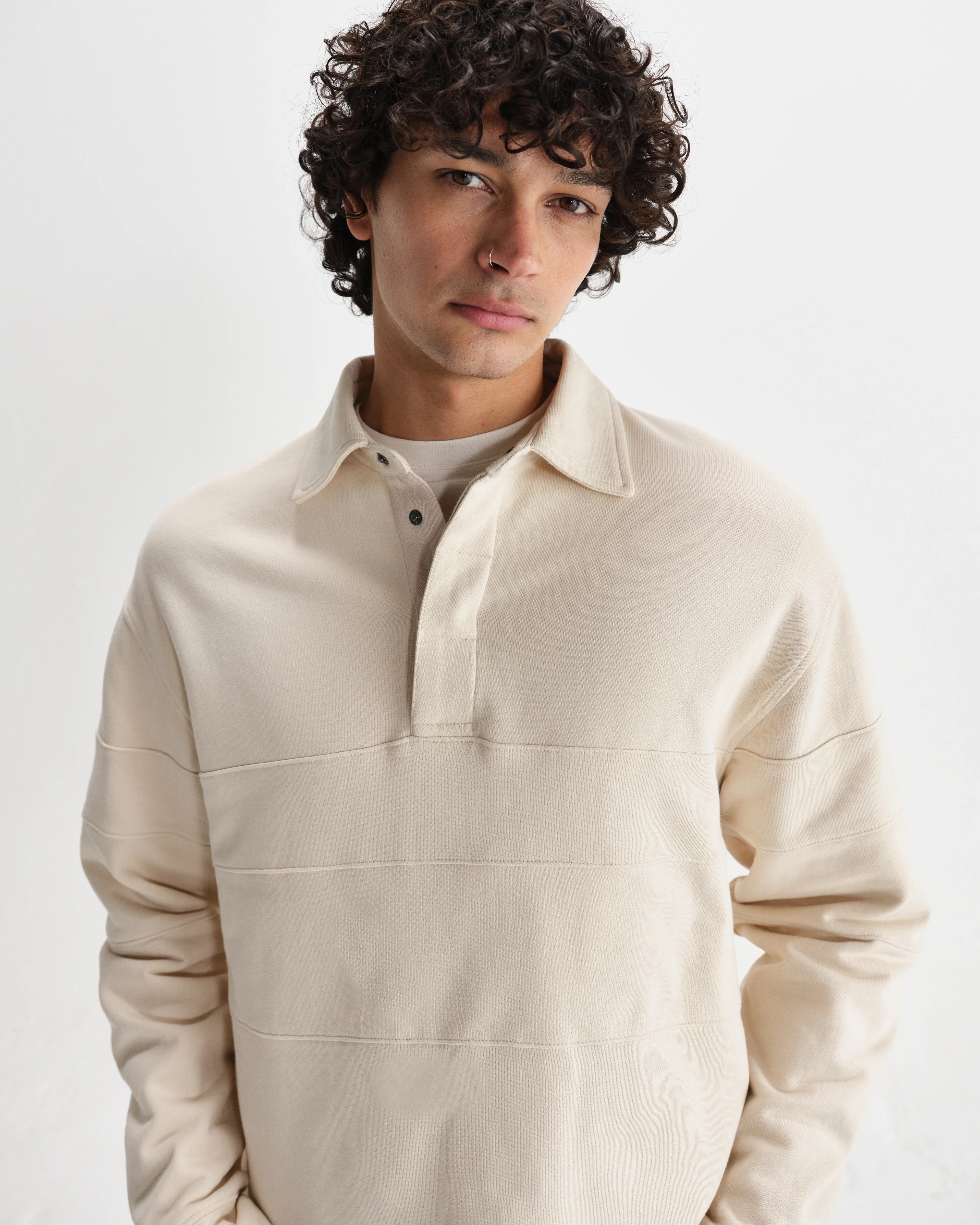 Blen - Ecru Organic Cotton Rugby Shirt - Image 3