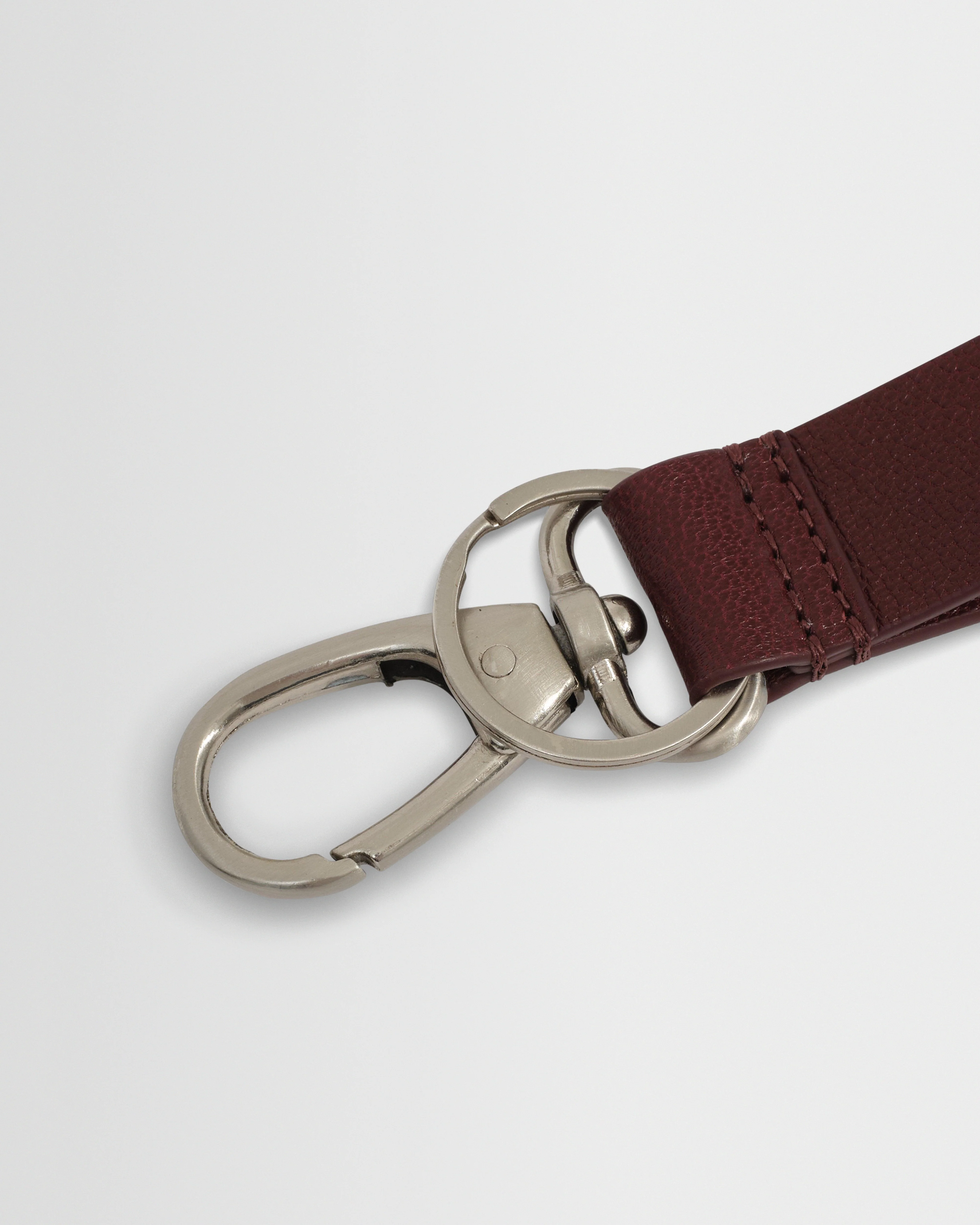 Boston - Cherry Retro Grain Leather Keyring - Image 3