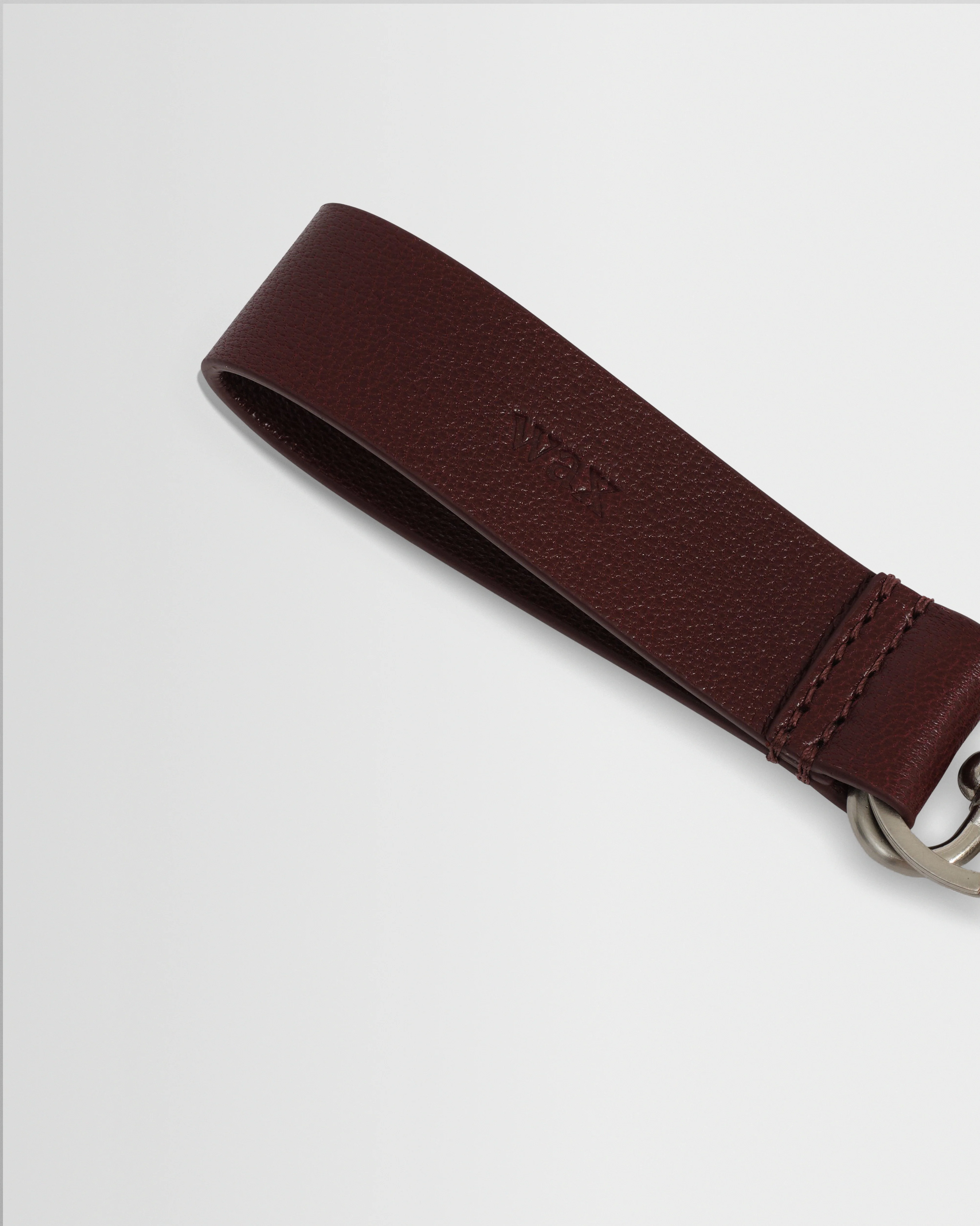 Boston - Cherry Retro Grain Leather Keyring - Image 4