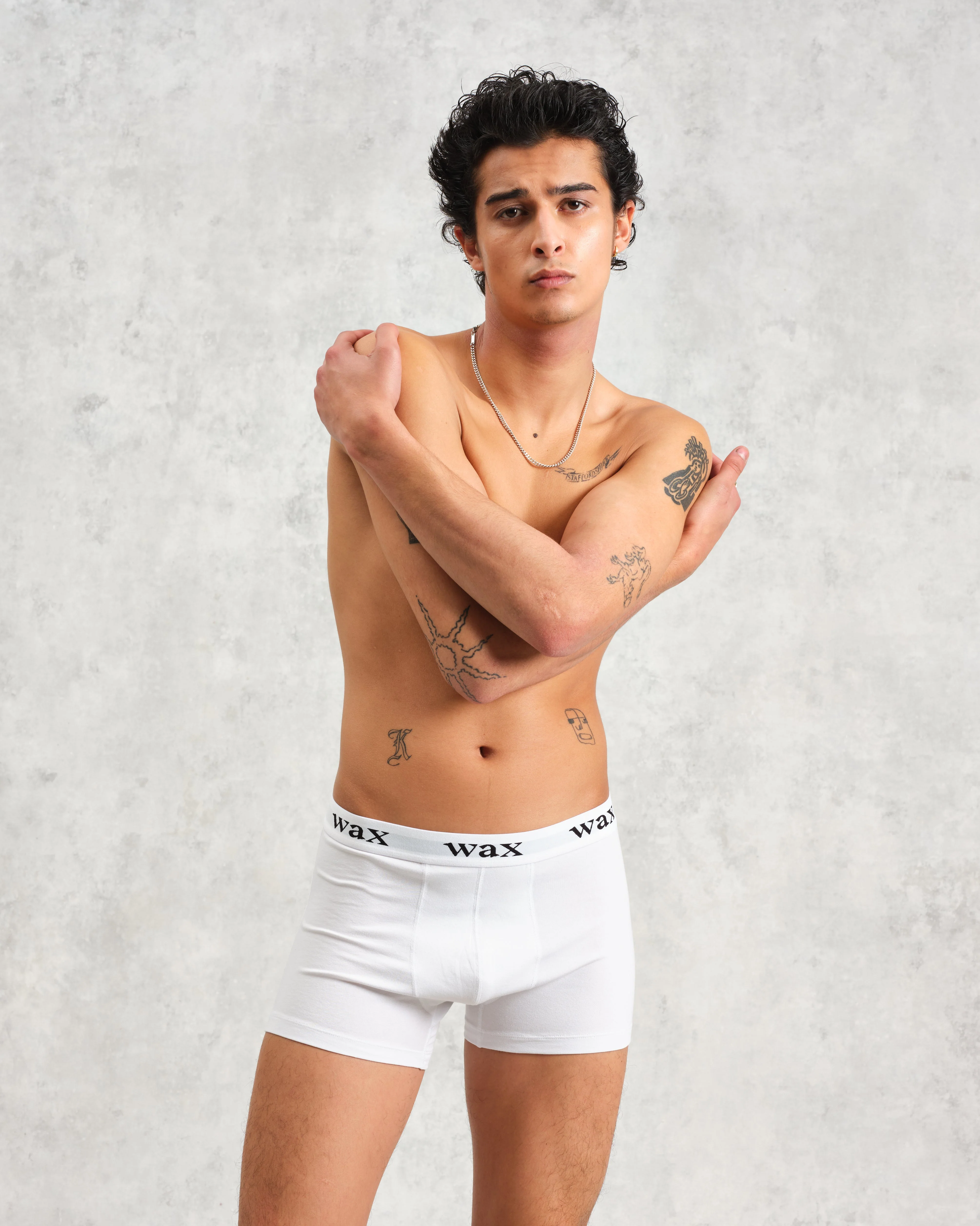 Brodie - White Stretch Cotton Boxers - Image 2