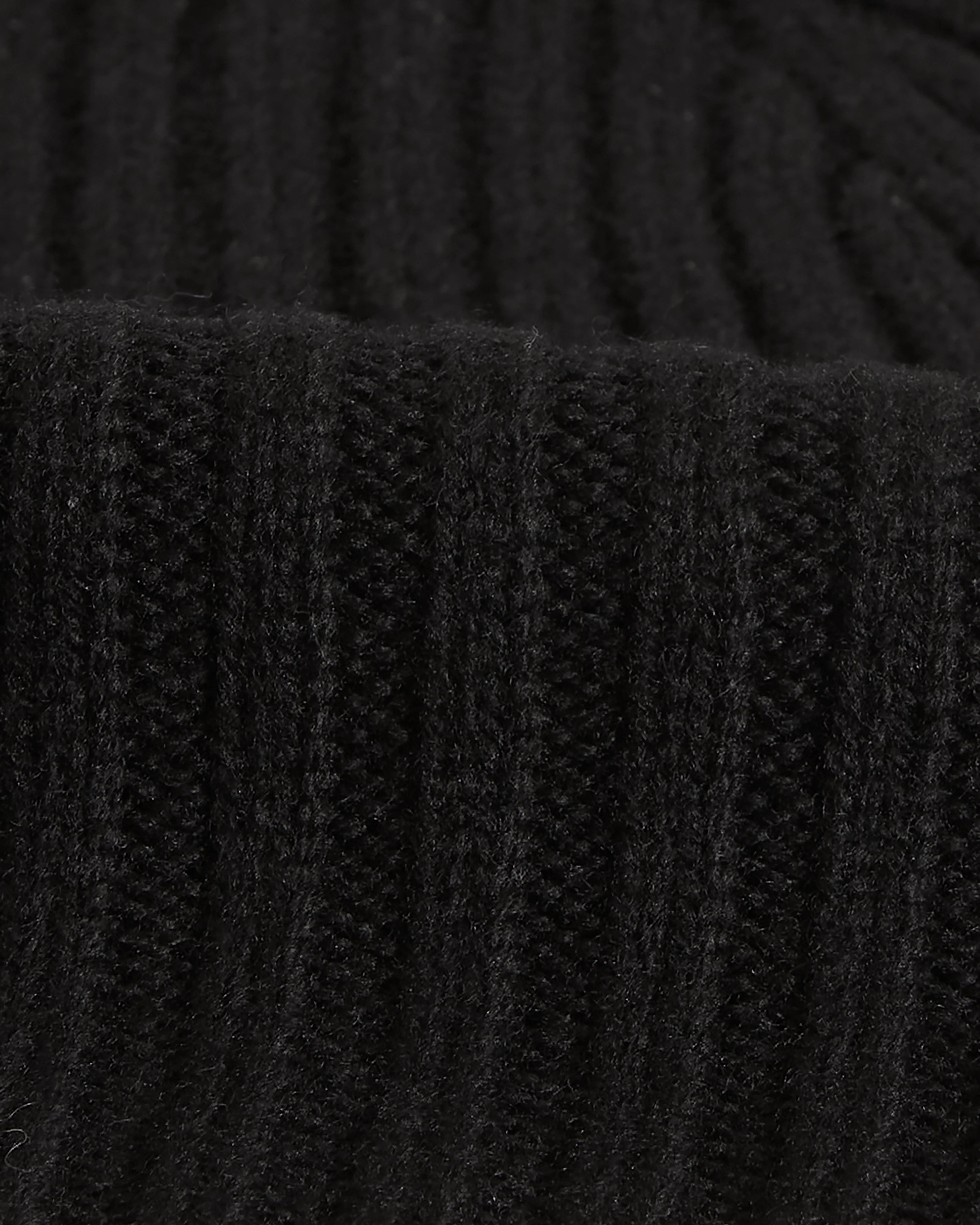 Brook - Black Single Rib Wool Beanie - Image 2