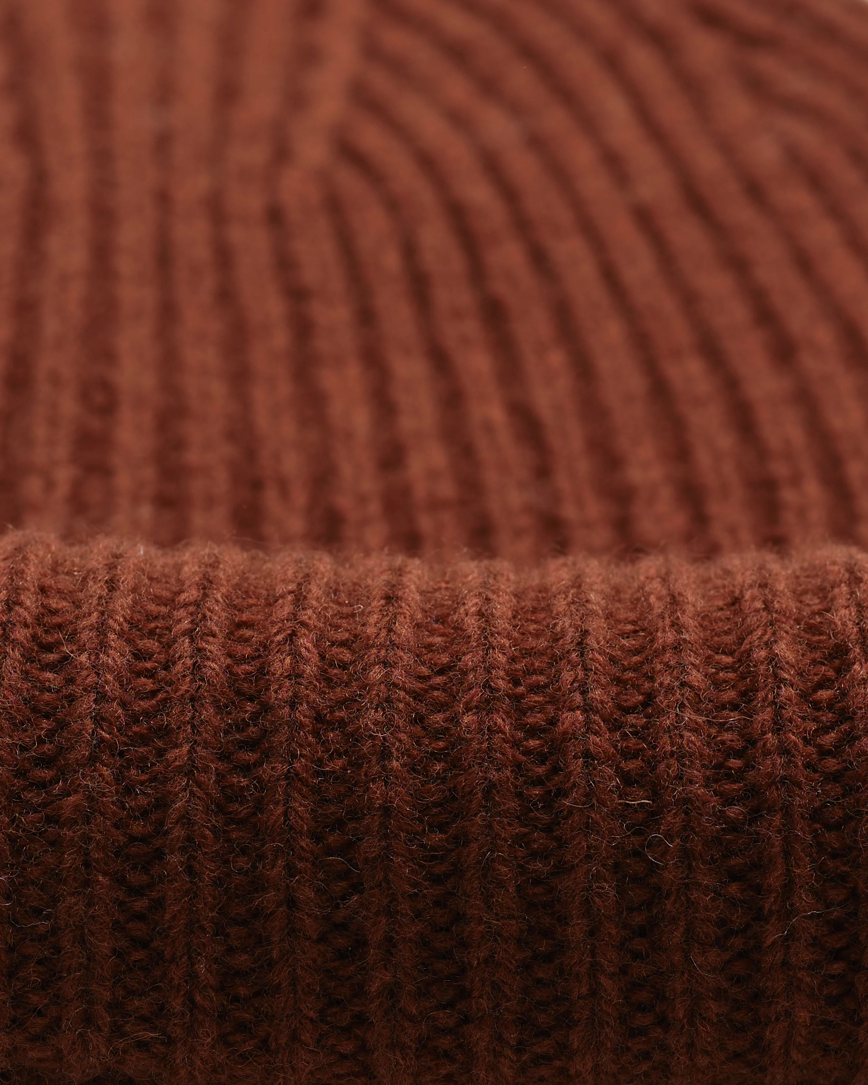 Brook - Brown Single Rib Wool Beanie - Image 3