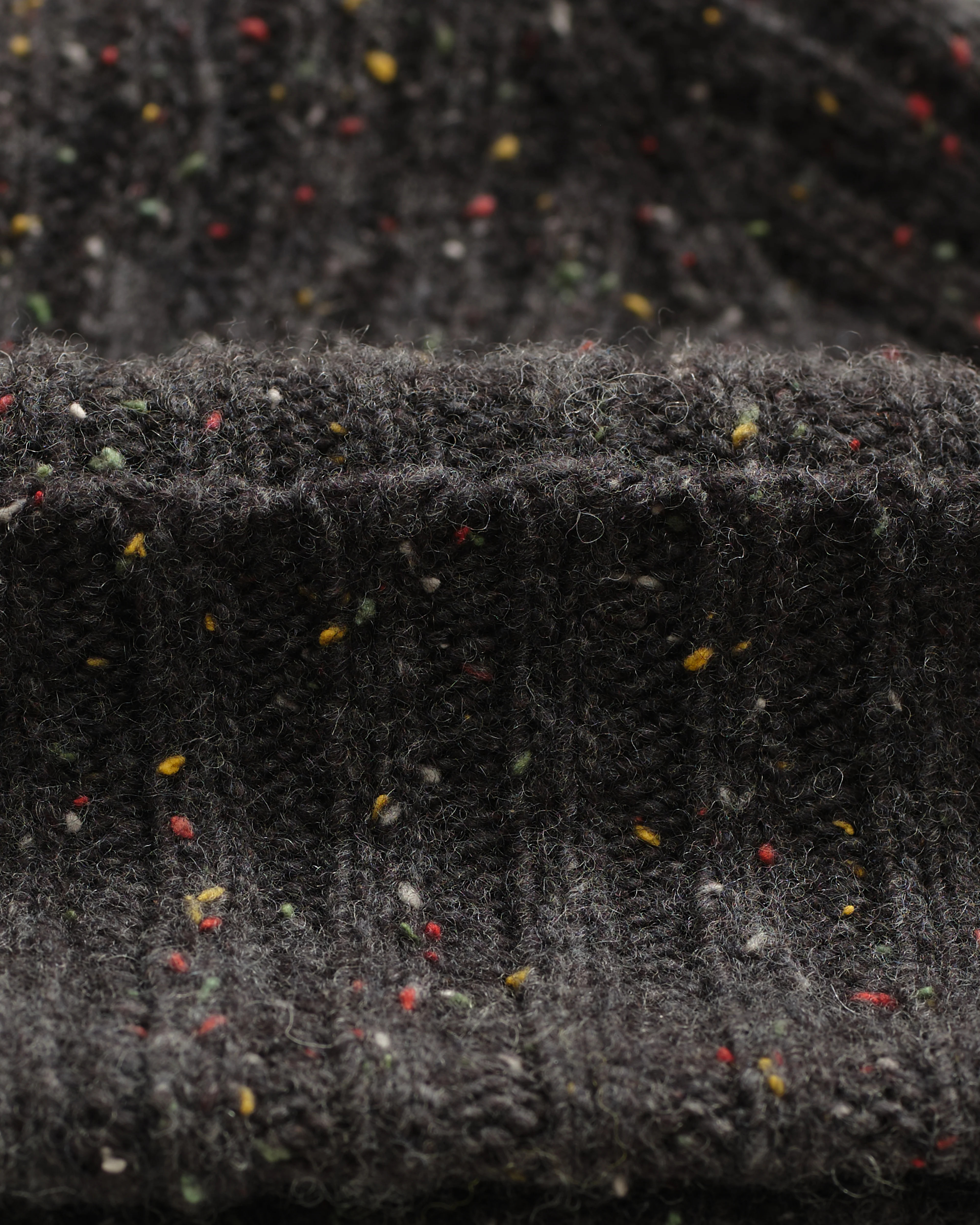 Brook - Charcoal Donegal Single Rib Wool Beanie - Image 3