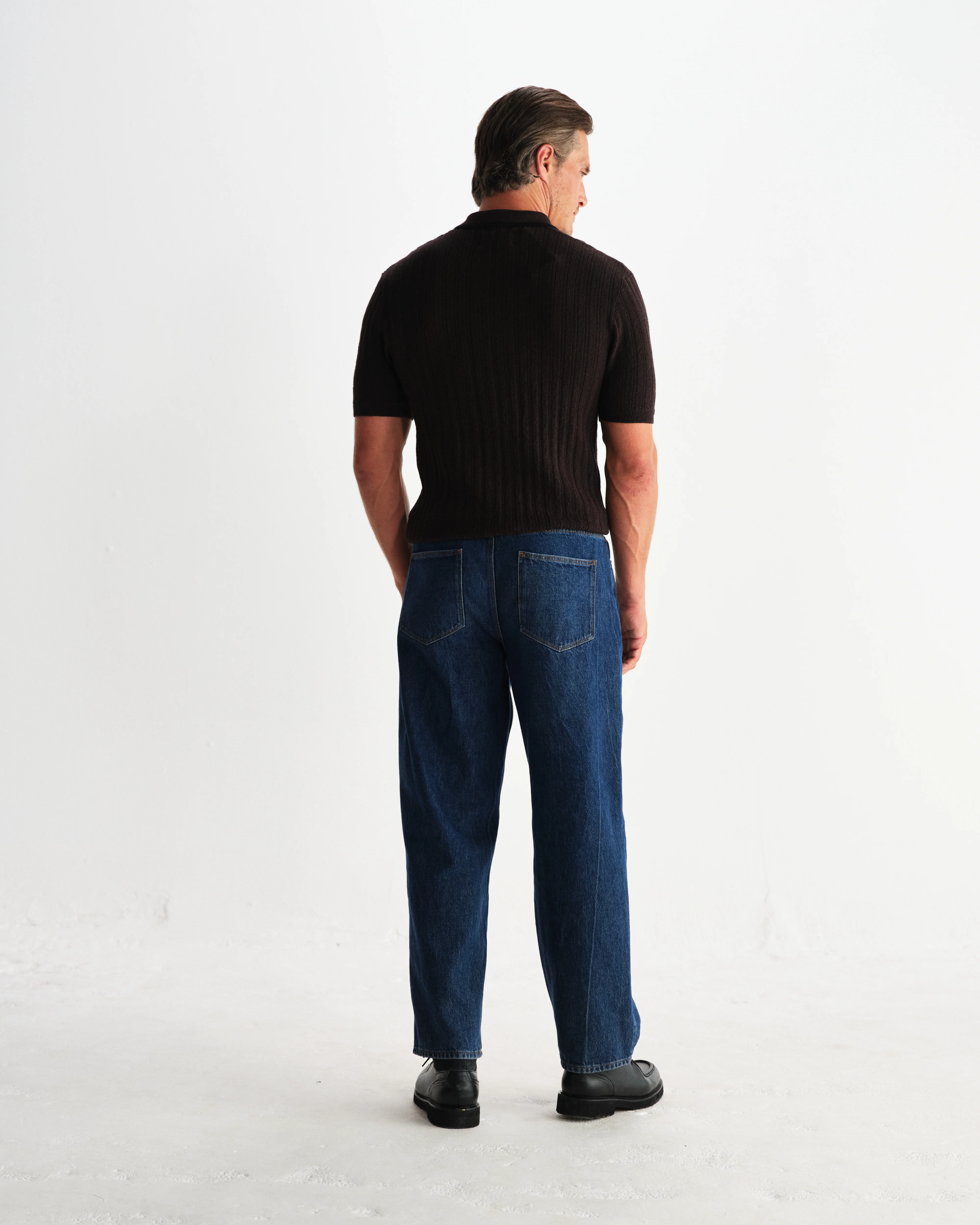 Bury - Dark Brown Stripe Zip Polo - Image 6