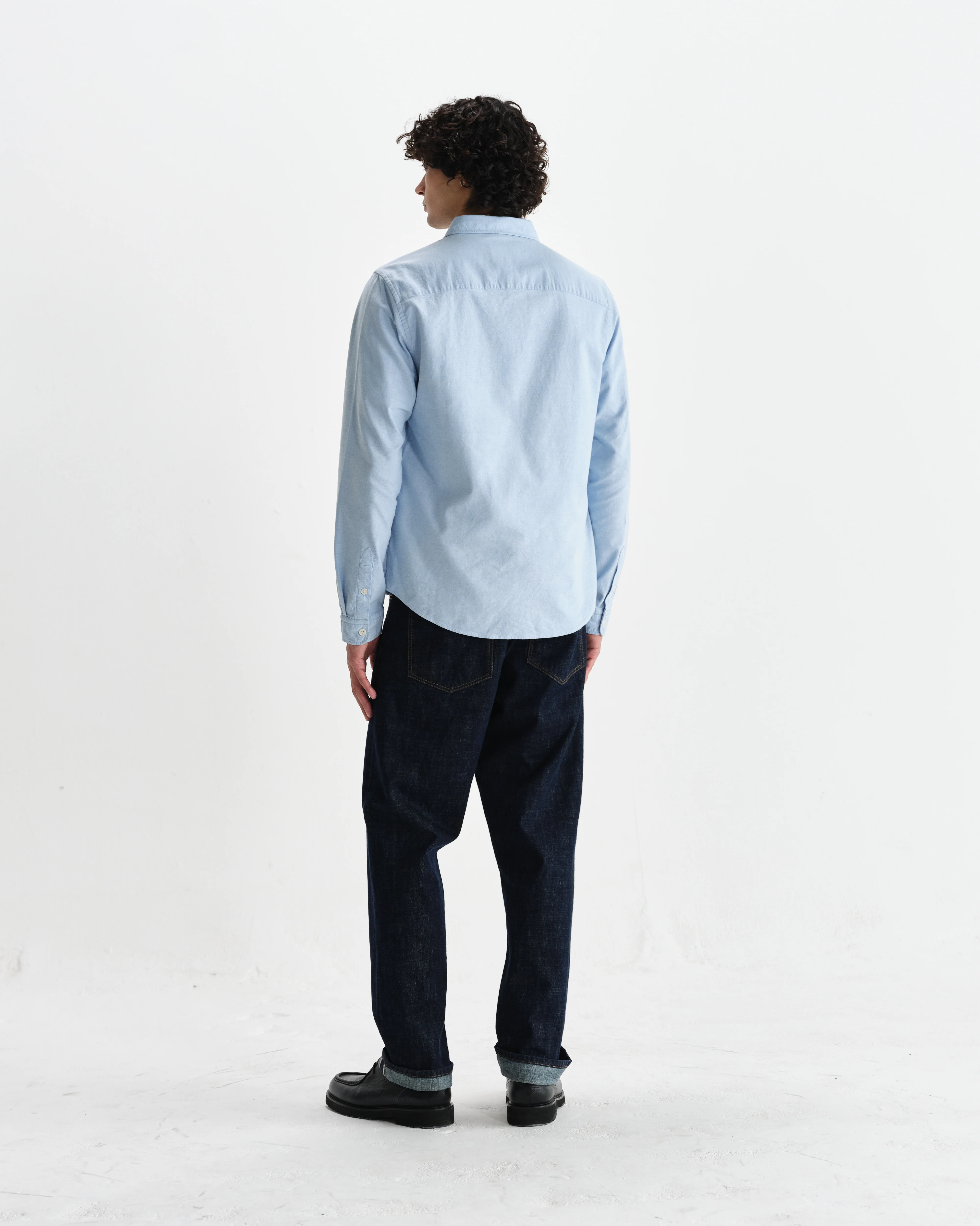 Caspian - Pale Blue Cotton Oxford Shirt - Image 6