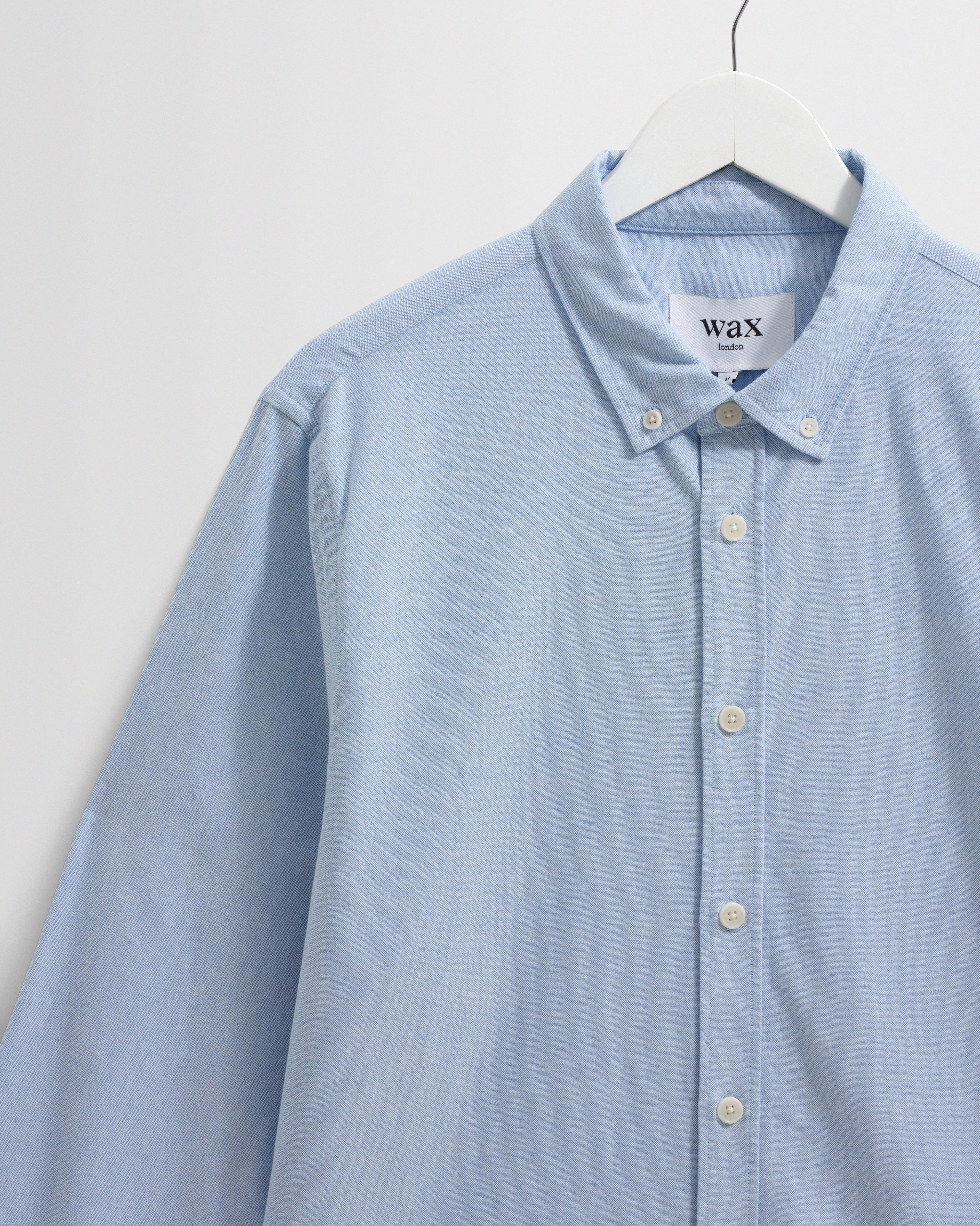 Caspian - Pale Blue Cotton Oxford Shirt - Image 7