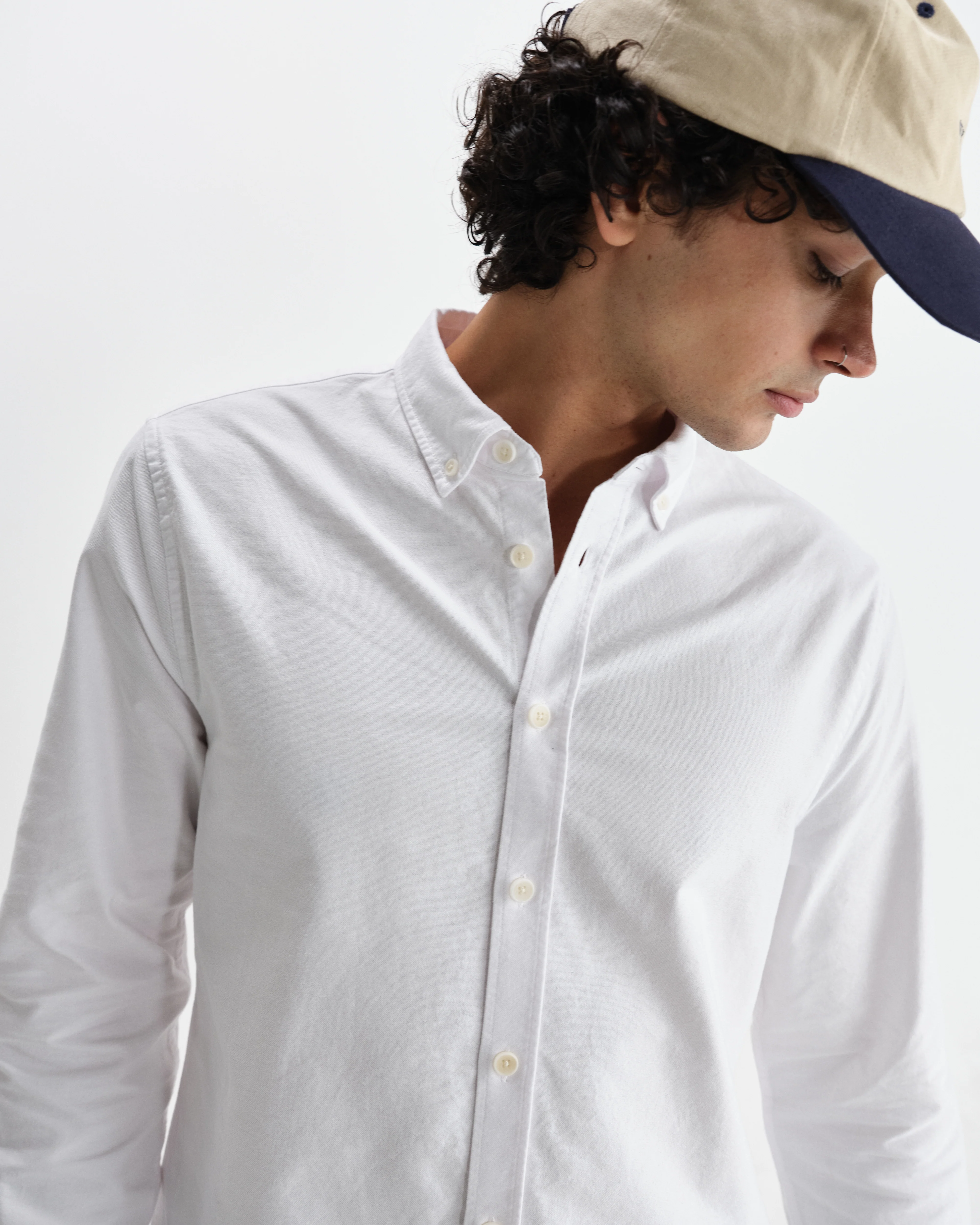 Caspian - White Cotton Oxford Shirt - Image 3
