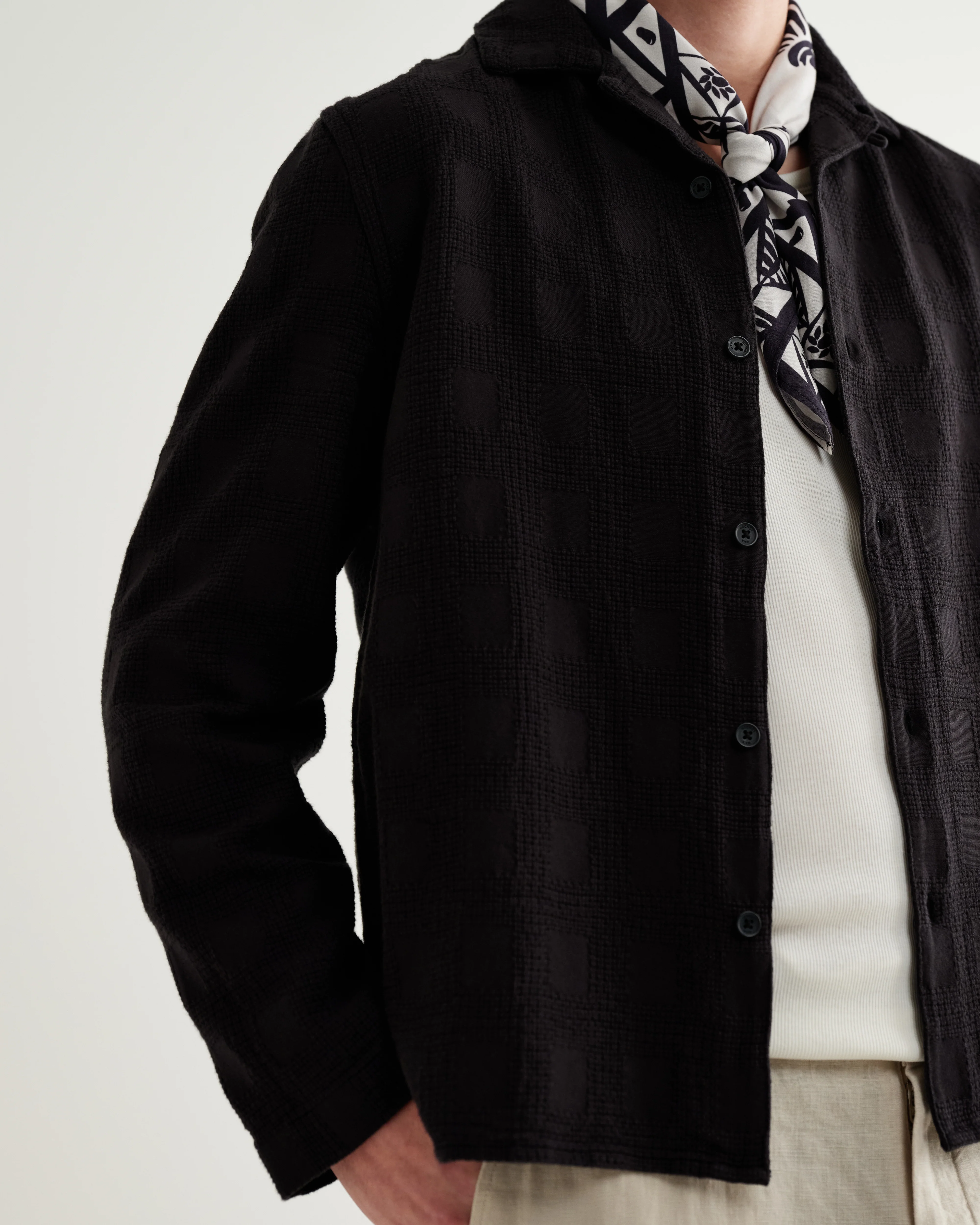 Corey - Black Dobby Check Cotton Shirt - Image 3