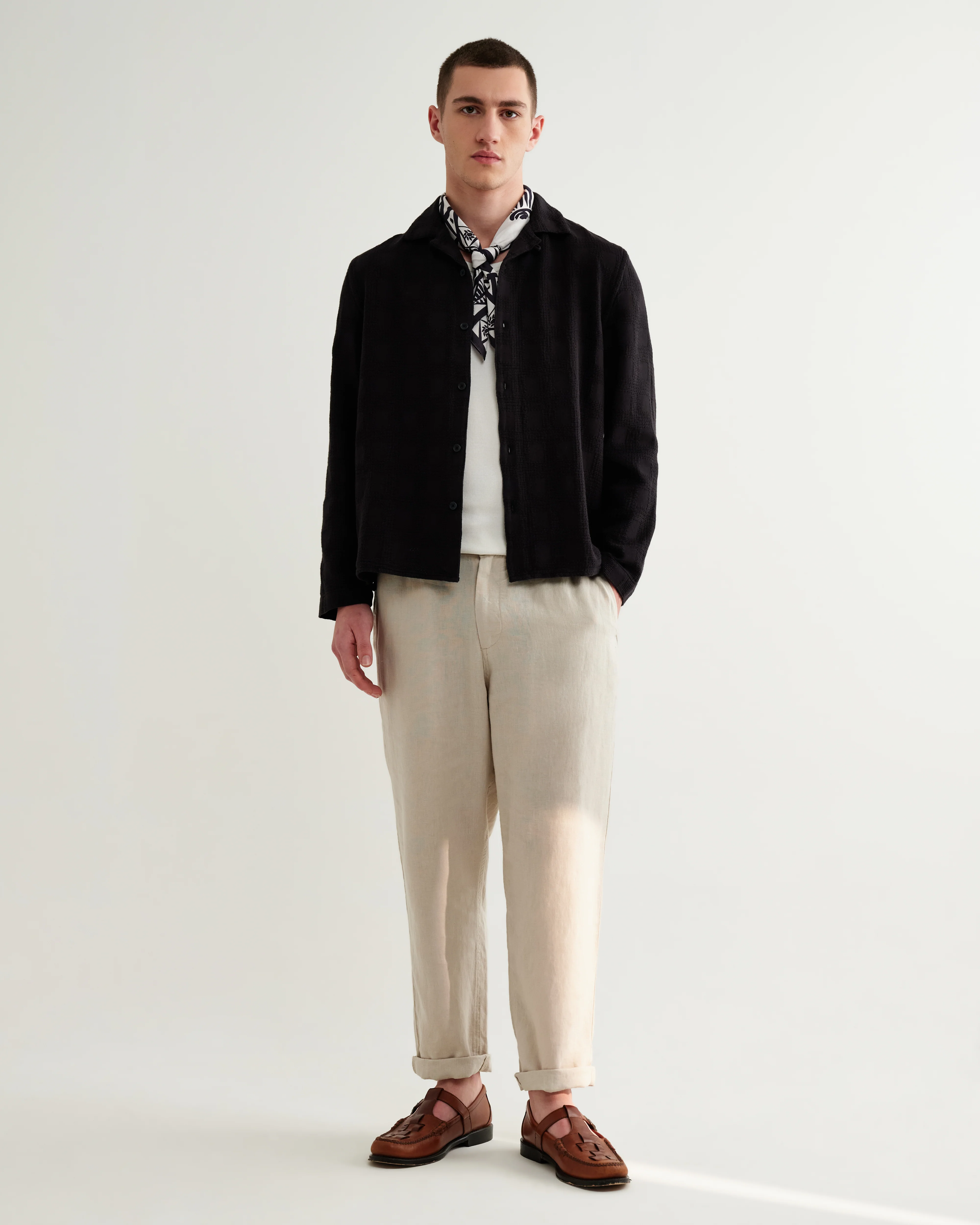 Corey - Black Dobby Check Cotton Shirt - Image 4