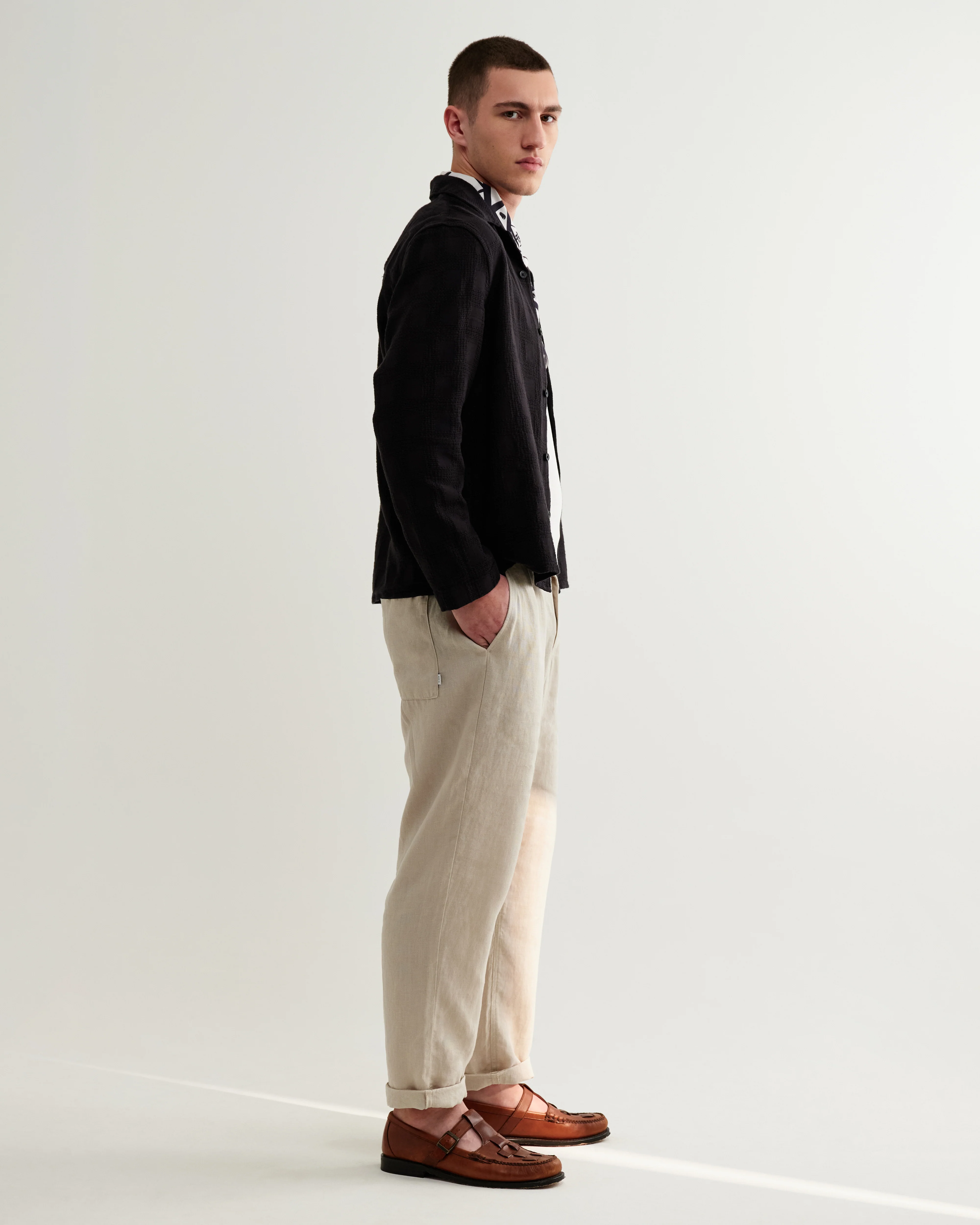 Corey - Black Dobby Check Cotton Shirt - Image 5