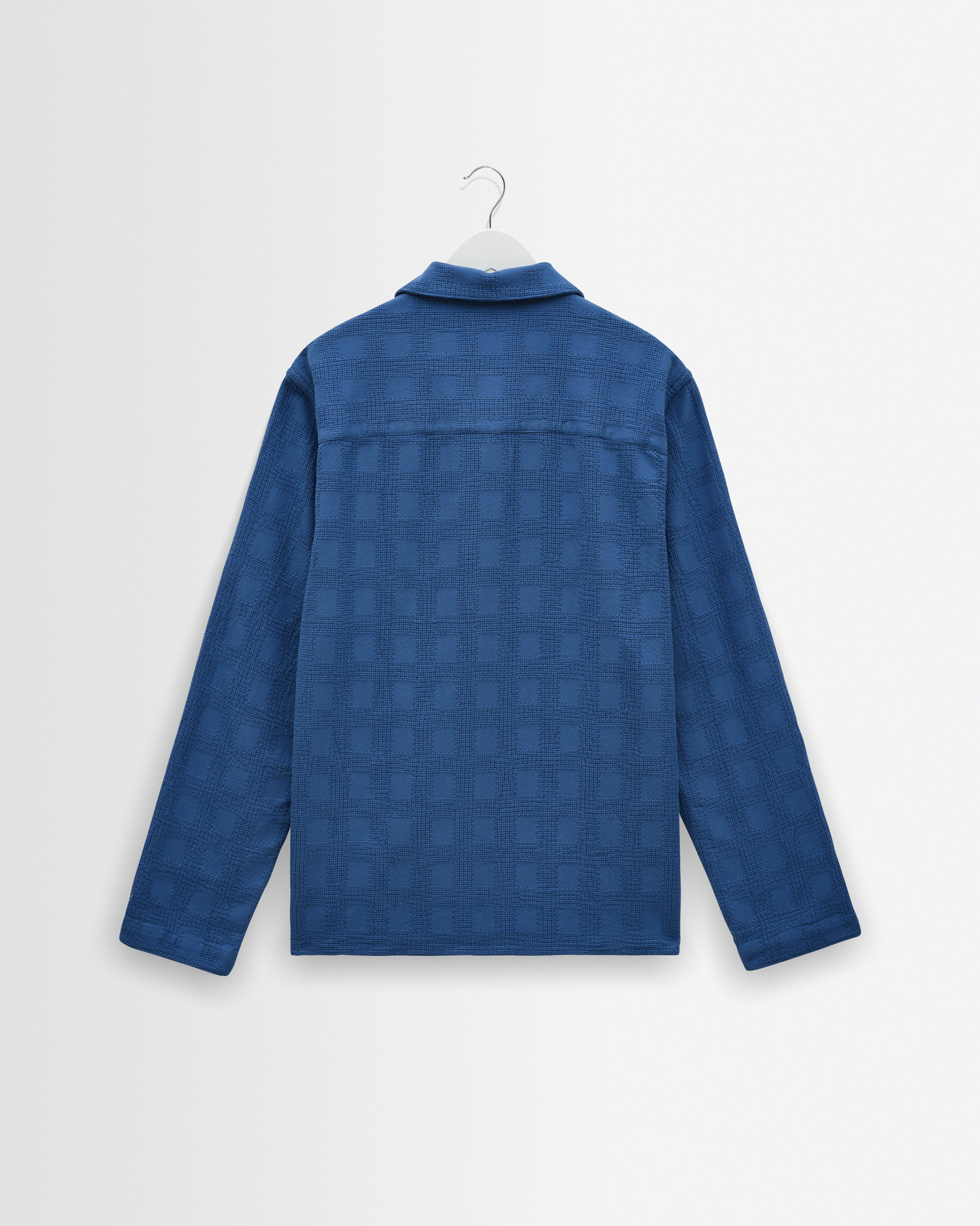Corey - Blue Dobby Check Cotton Shirt - Image 9