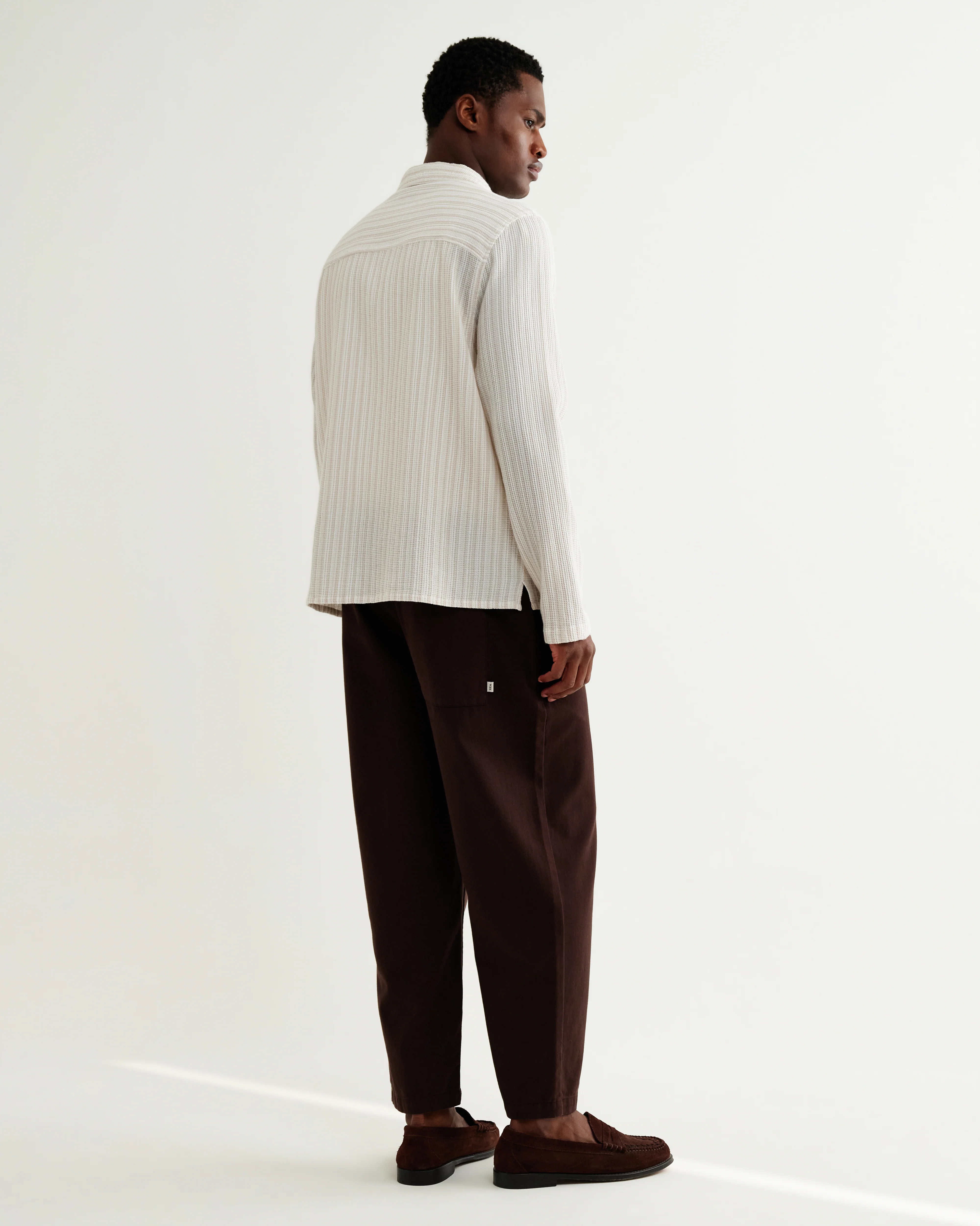 Corey - Natural Cotton Twisted Stripe Shirt - Image 6