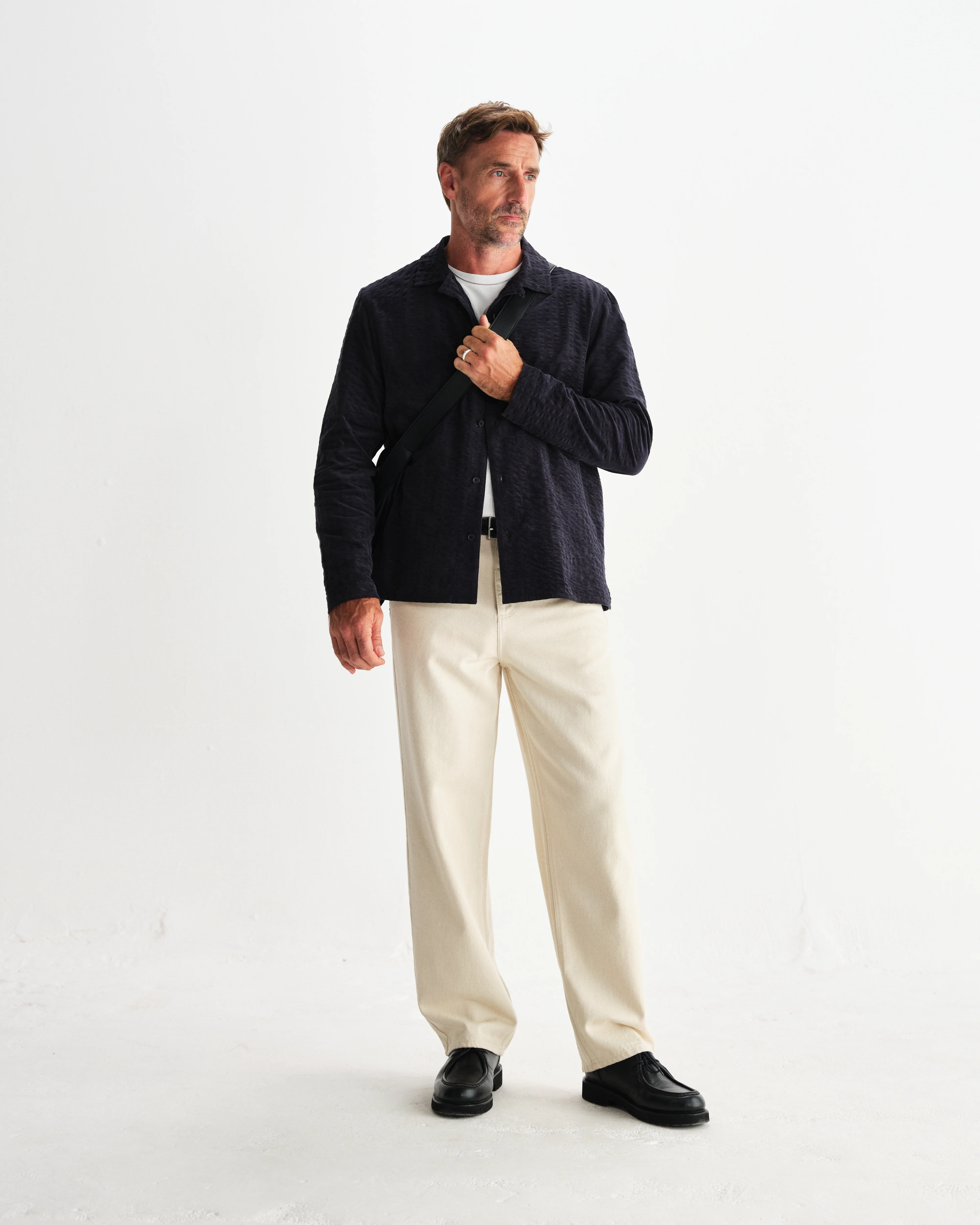 Corey - Navy Seersucker Corduroy Shirt - Image 4