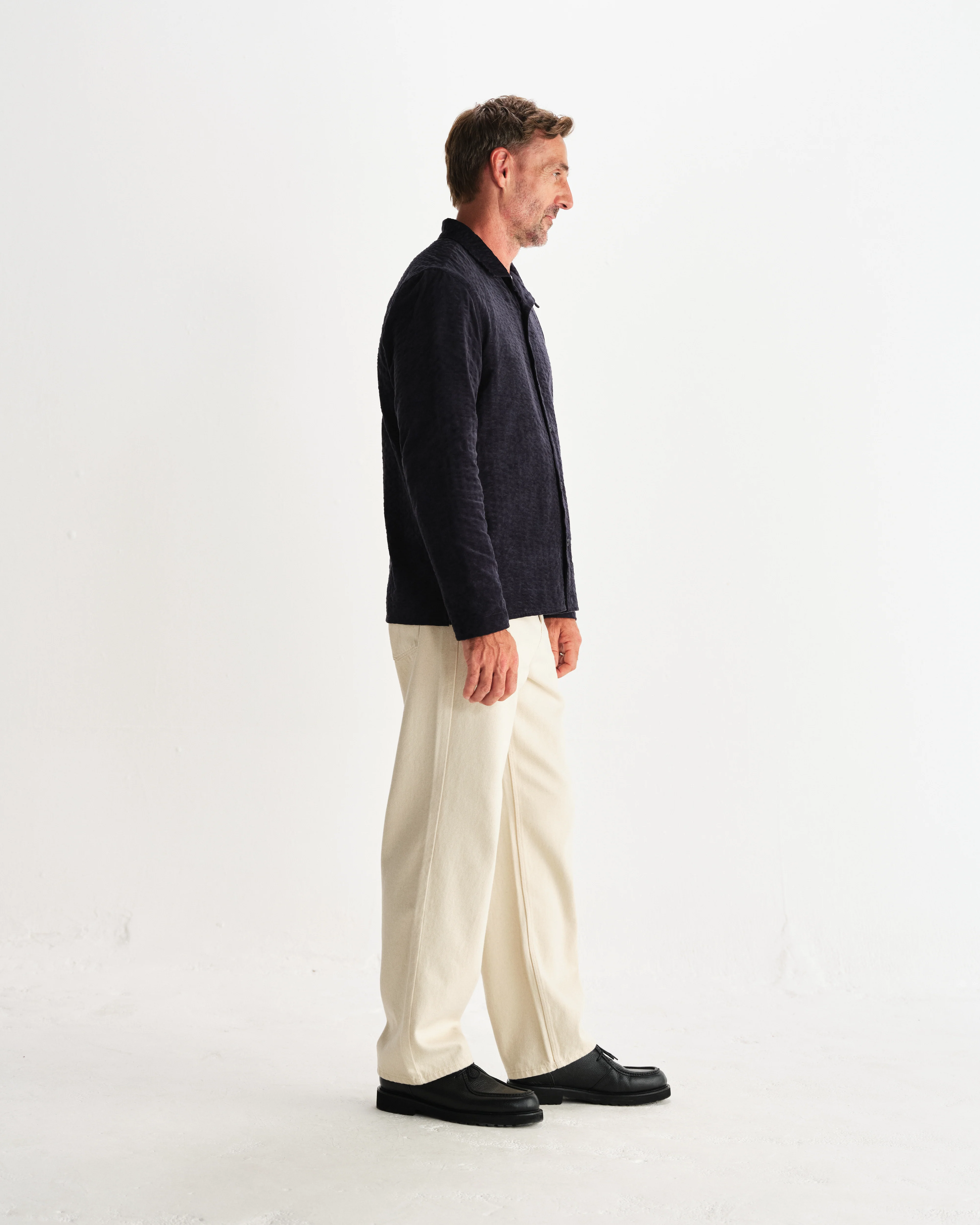 Corey - Navy Seersucker Corduroy Shirt - Image 5