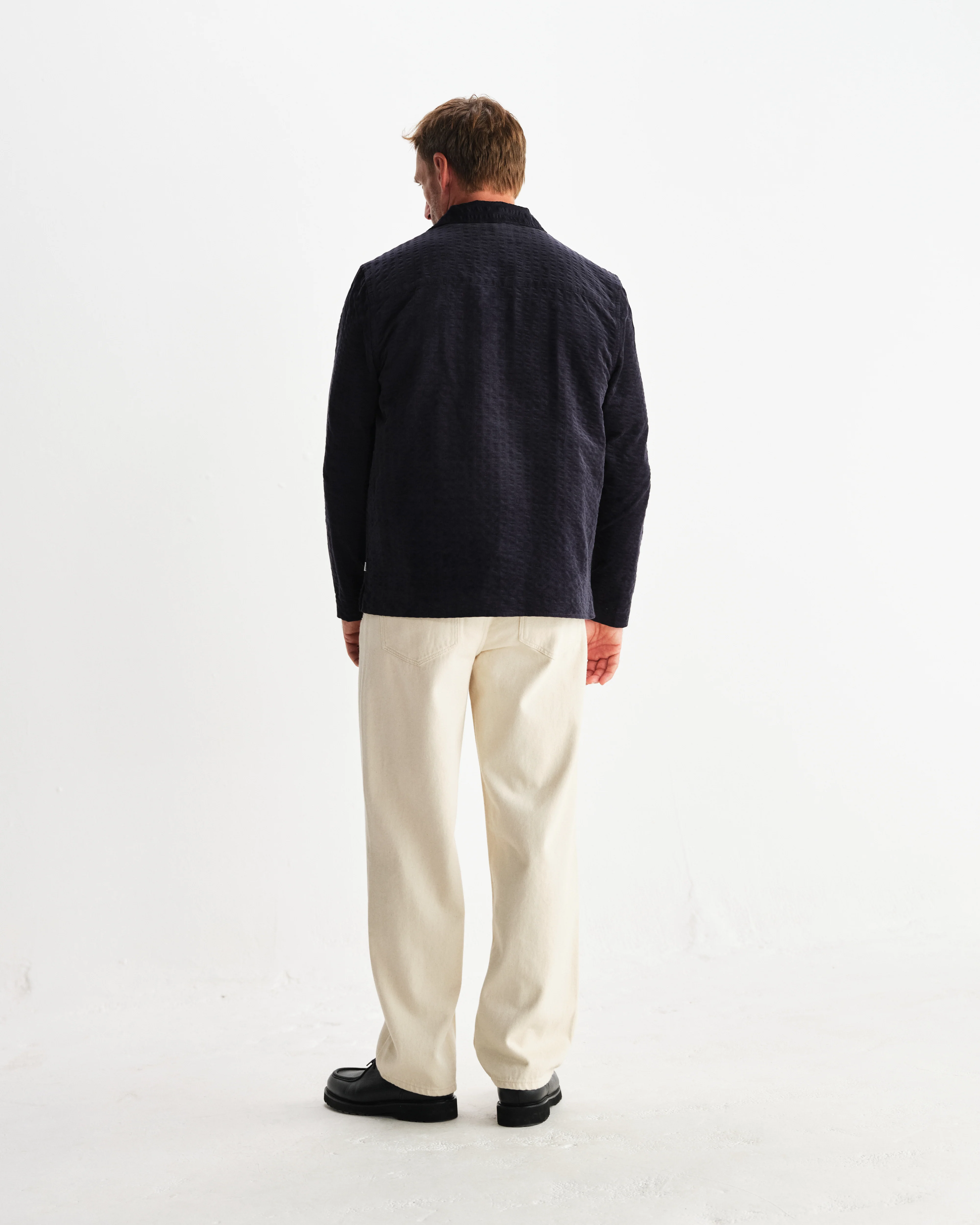 Corey - Navy Seersucker Corduroy Shirt - Image 6