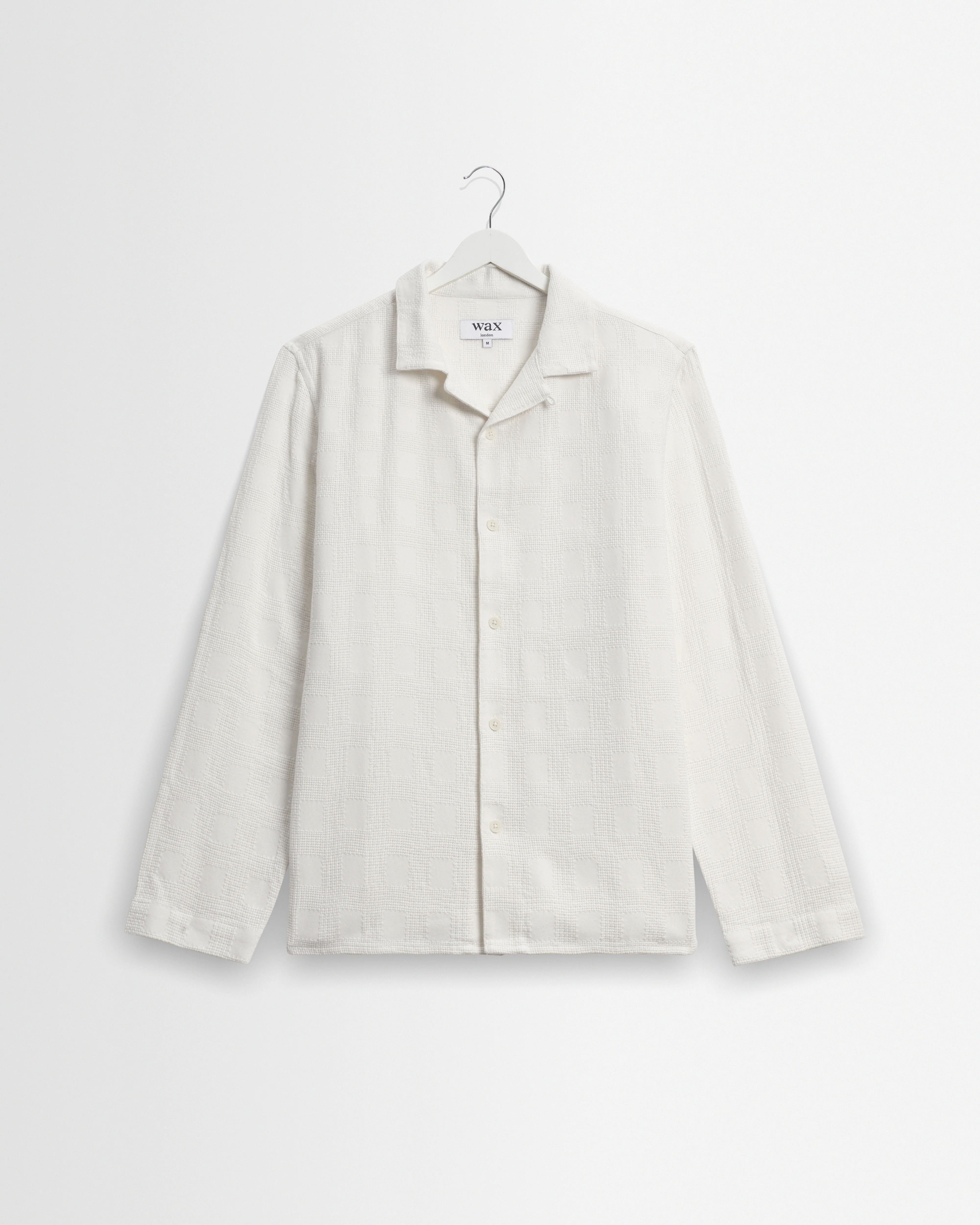 Corey - Off White Dobby Check Cotton Shirt