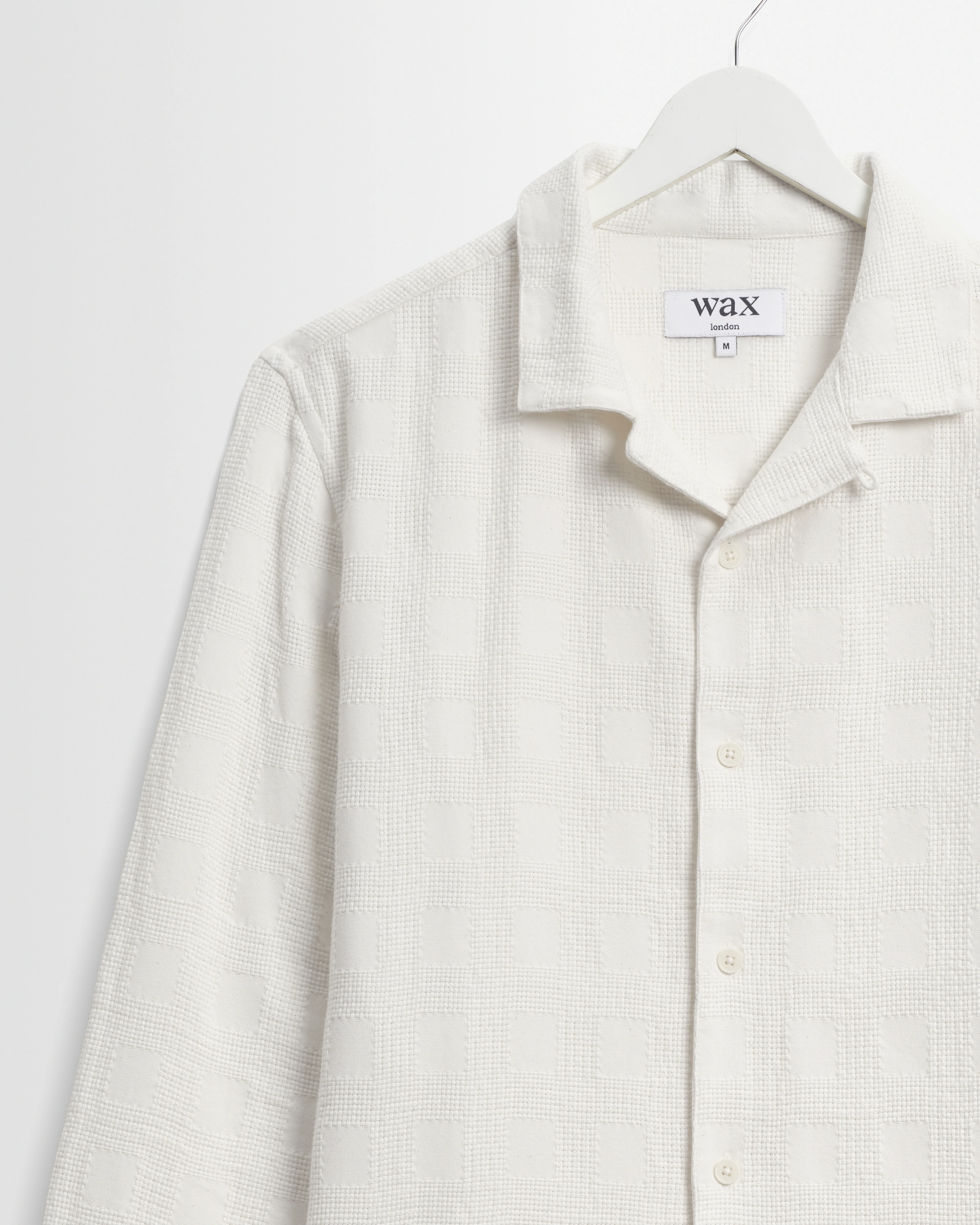 Corey - Off White Dobby Check Cotton Shirt - Image 7