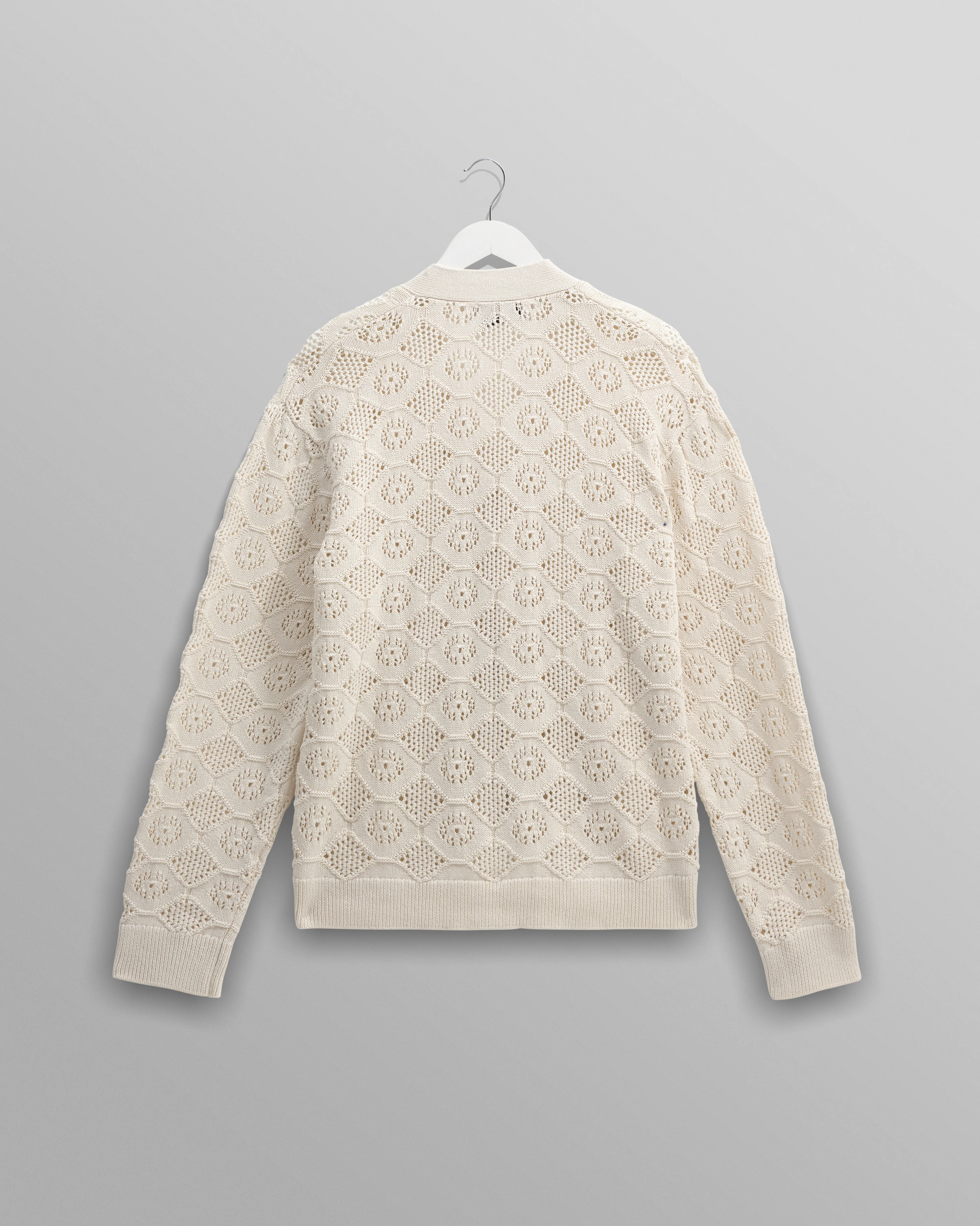 Crosby - Ecru Pointelle Cotton Cardigan - Image 10