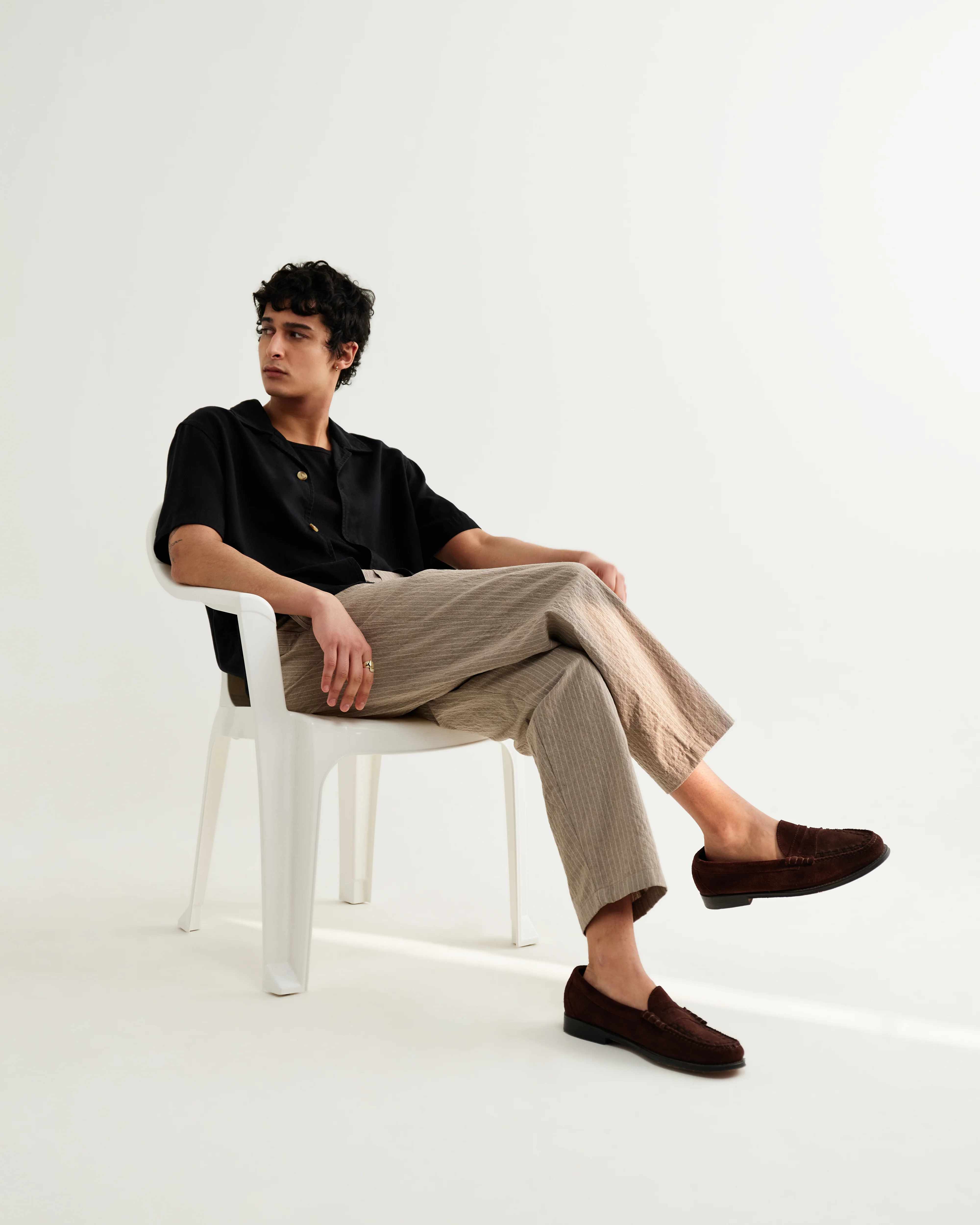 Curzon - Black Lyocell Twill Short-Sleeve Shirt - Image 3