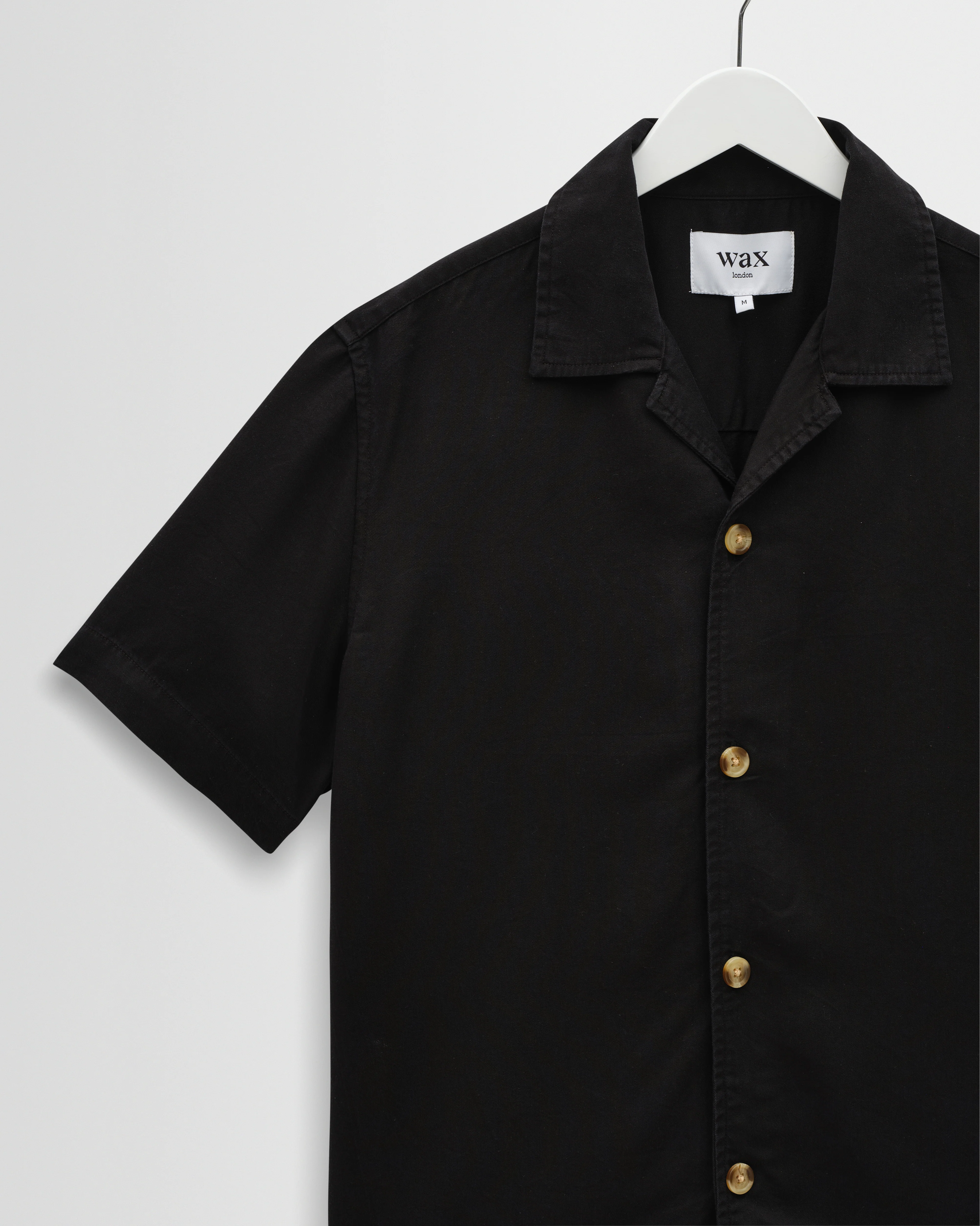 Curzon - Black Lyocell Twill Short-Sleeve Shirt - Image 8