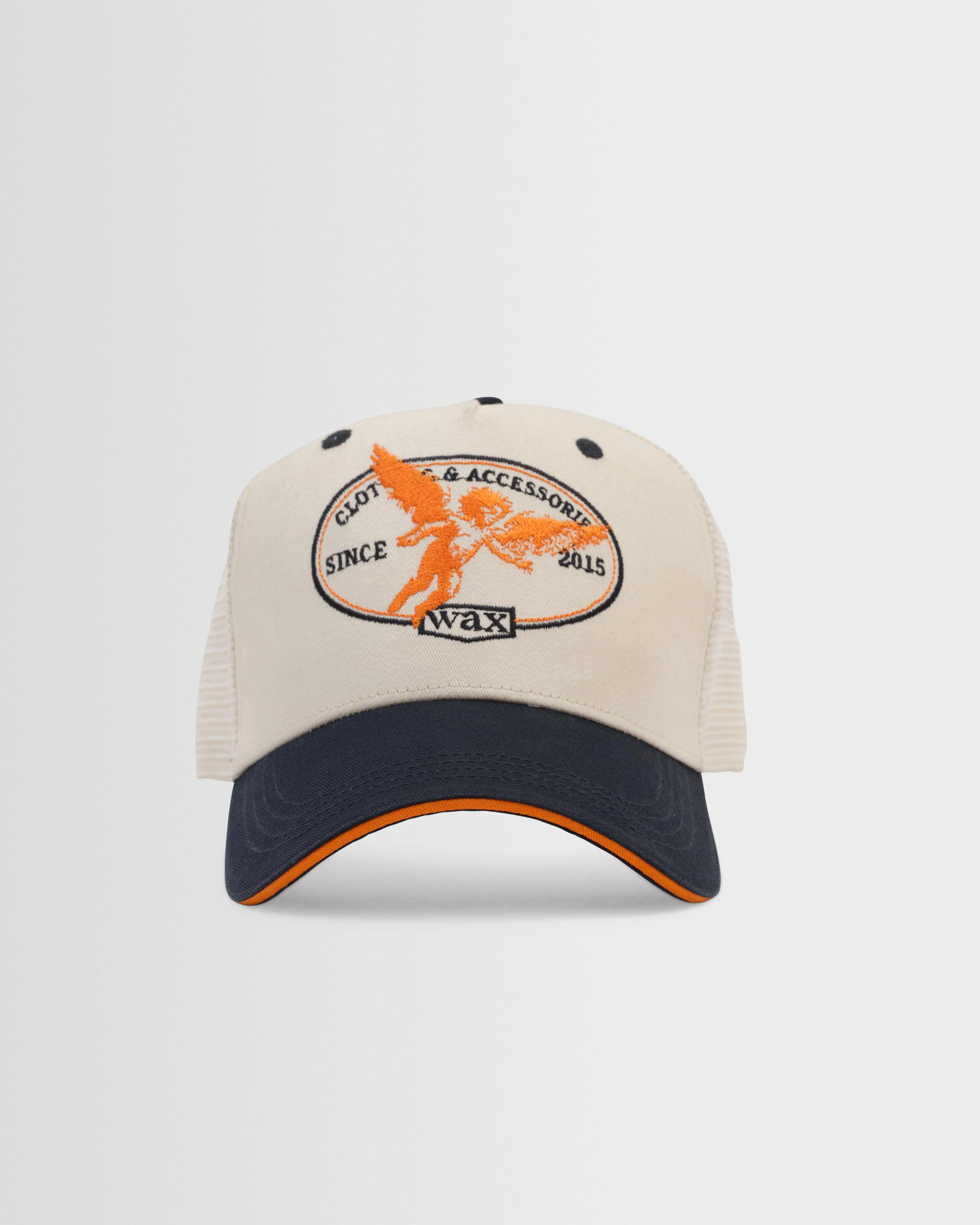 Dale - Ecru And Navy Cherub Trucker Cap