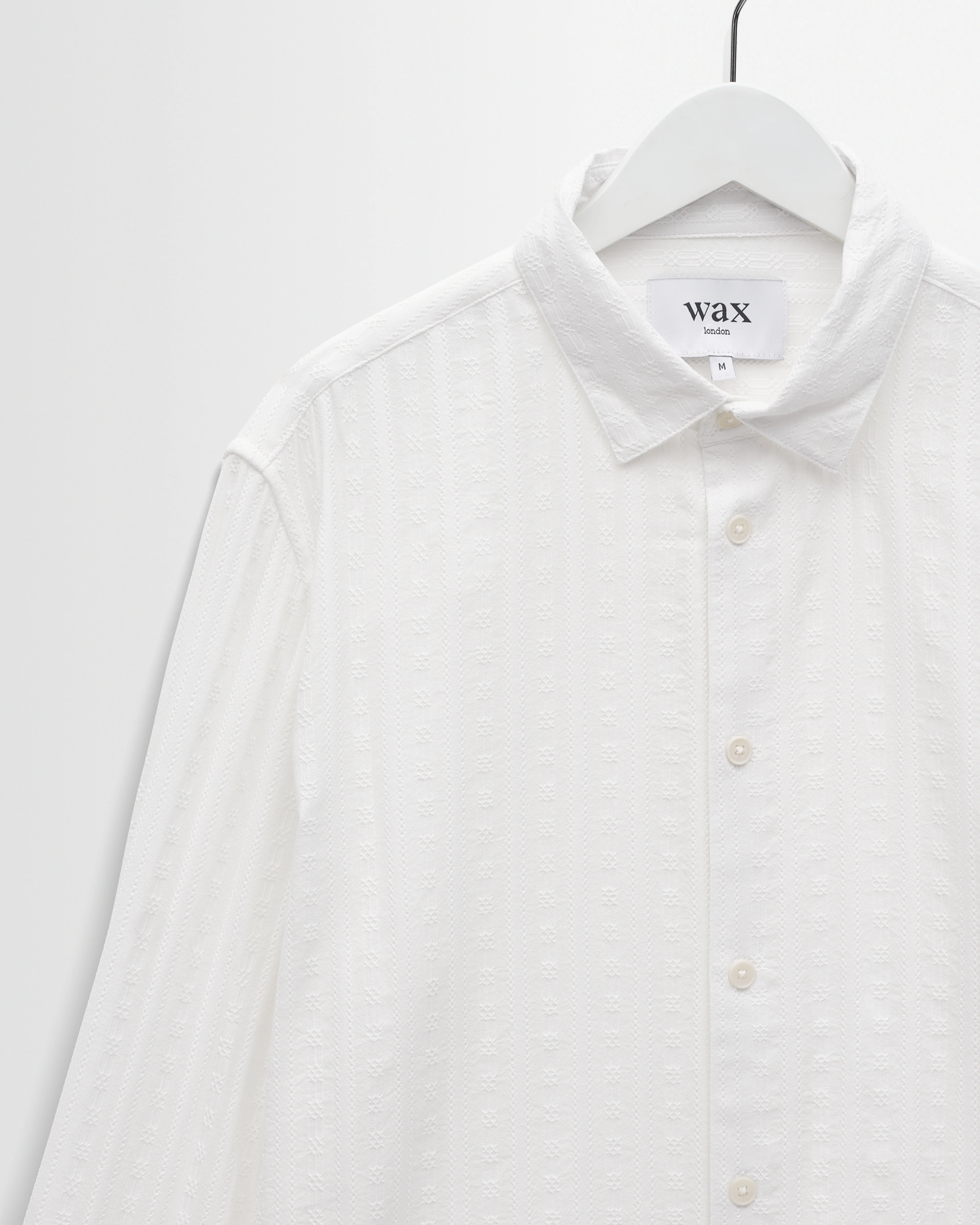 Dartford - White Dobby Stripe Organic Cotton Shirt - Image 8