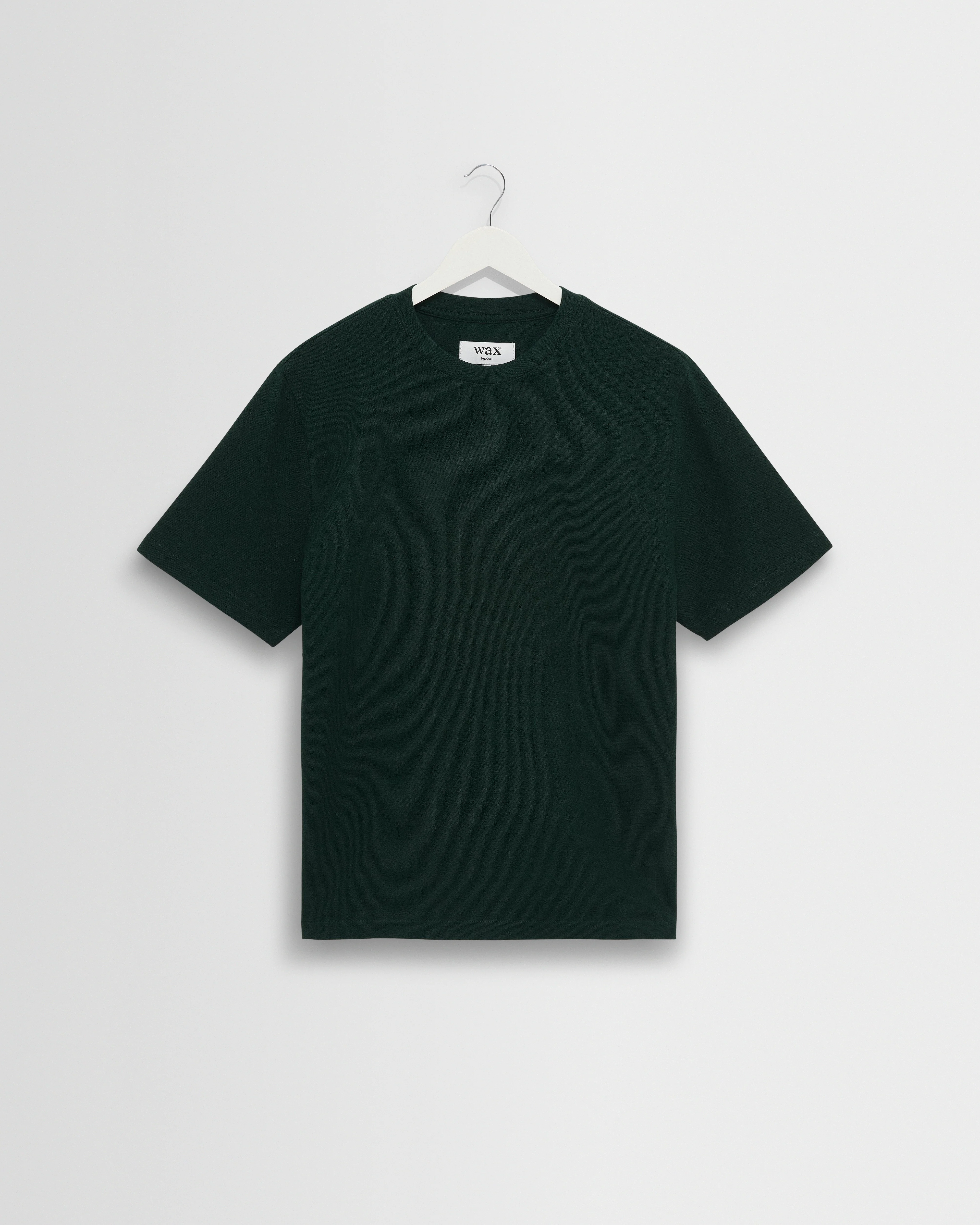 Dean - Bottle Green Textured Organic Cotton T-Shirt