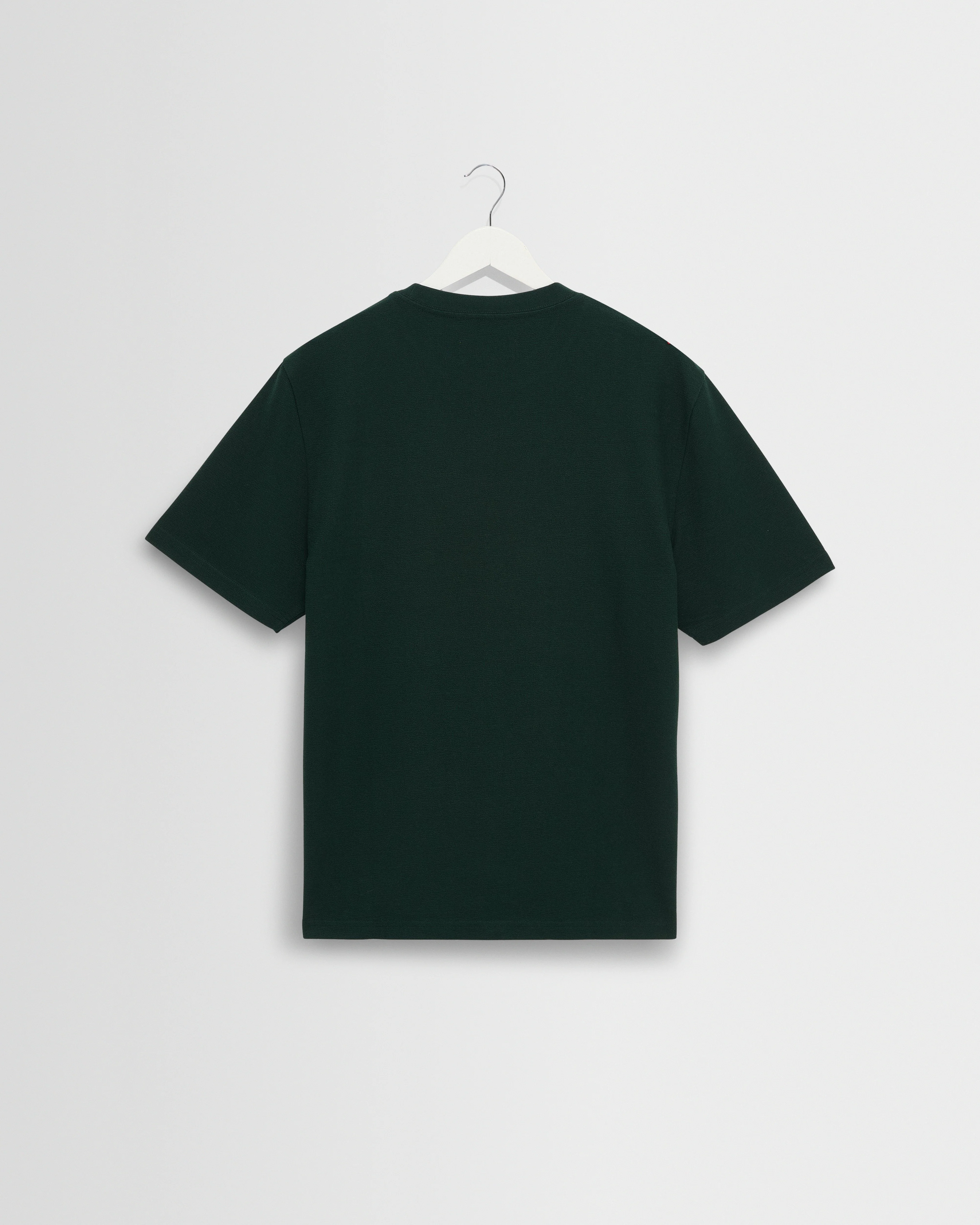 Dean - Bottle Green Textured Organic Cotton T-Shirt - Image 8