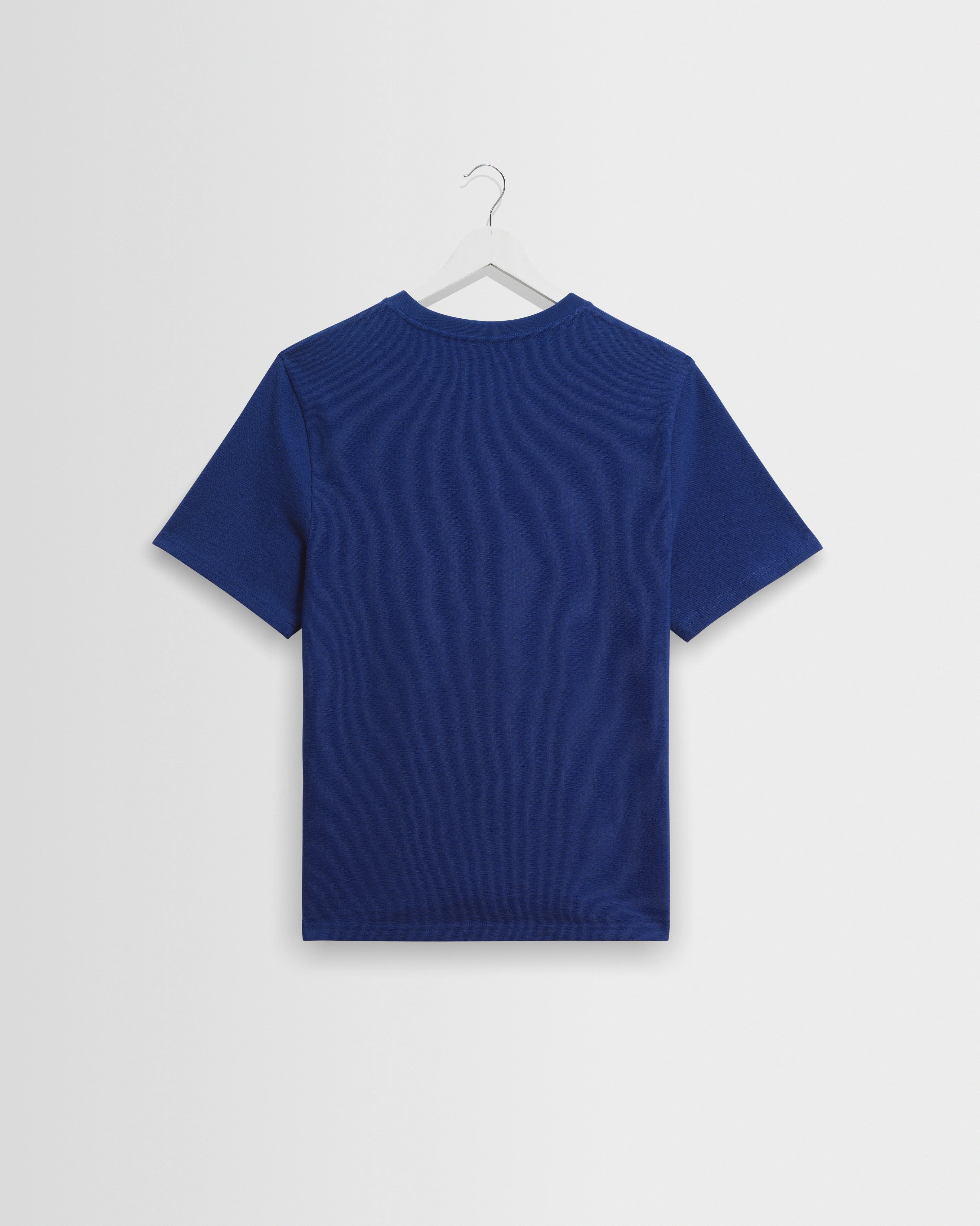 Dean - Cobalt Blue Textured Organic Cotton T-Shirt - Image 7
