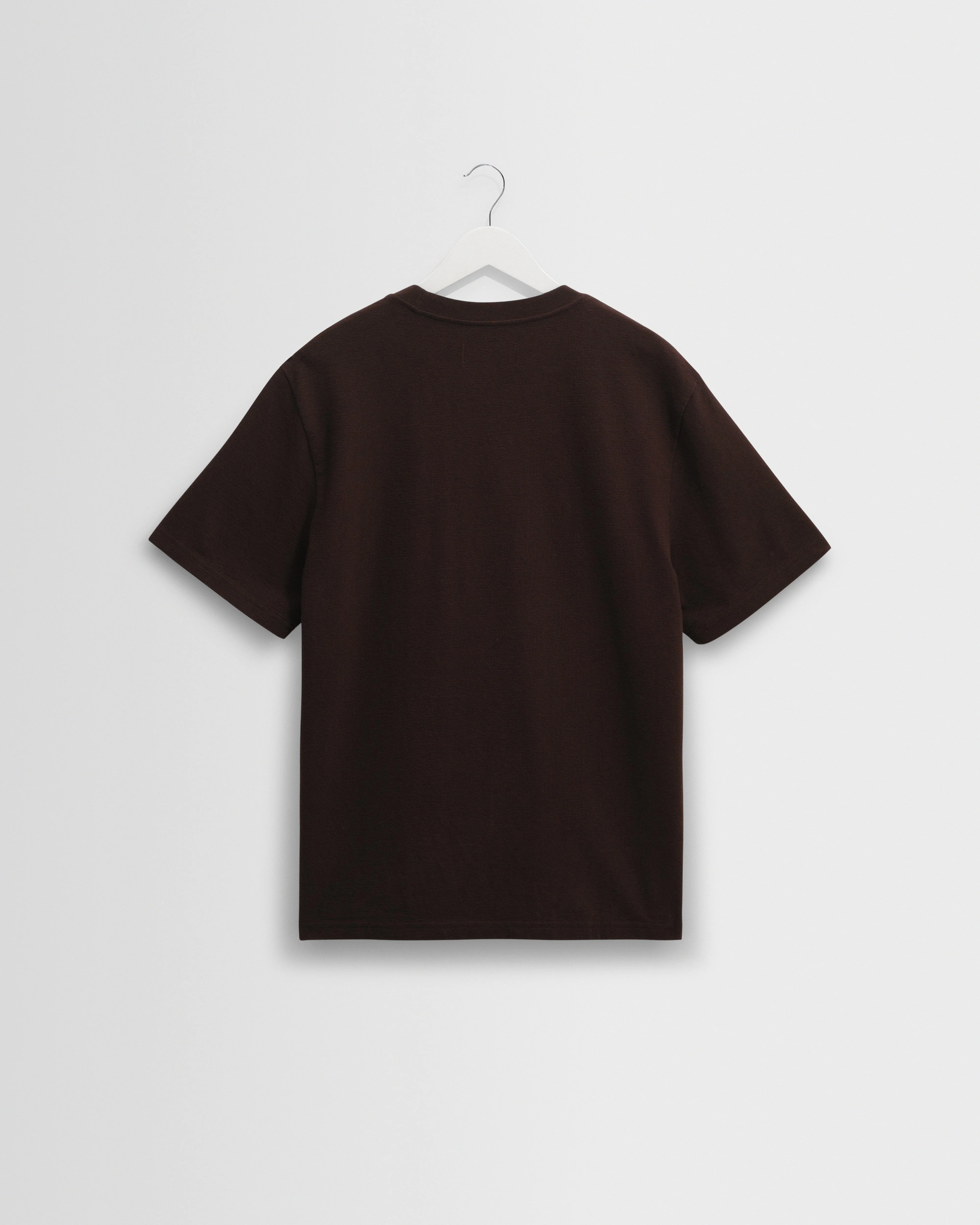 Dean - Dark Brown Textured Organic Cotton T-Shirt - Image 8