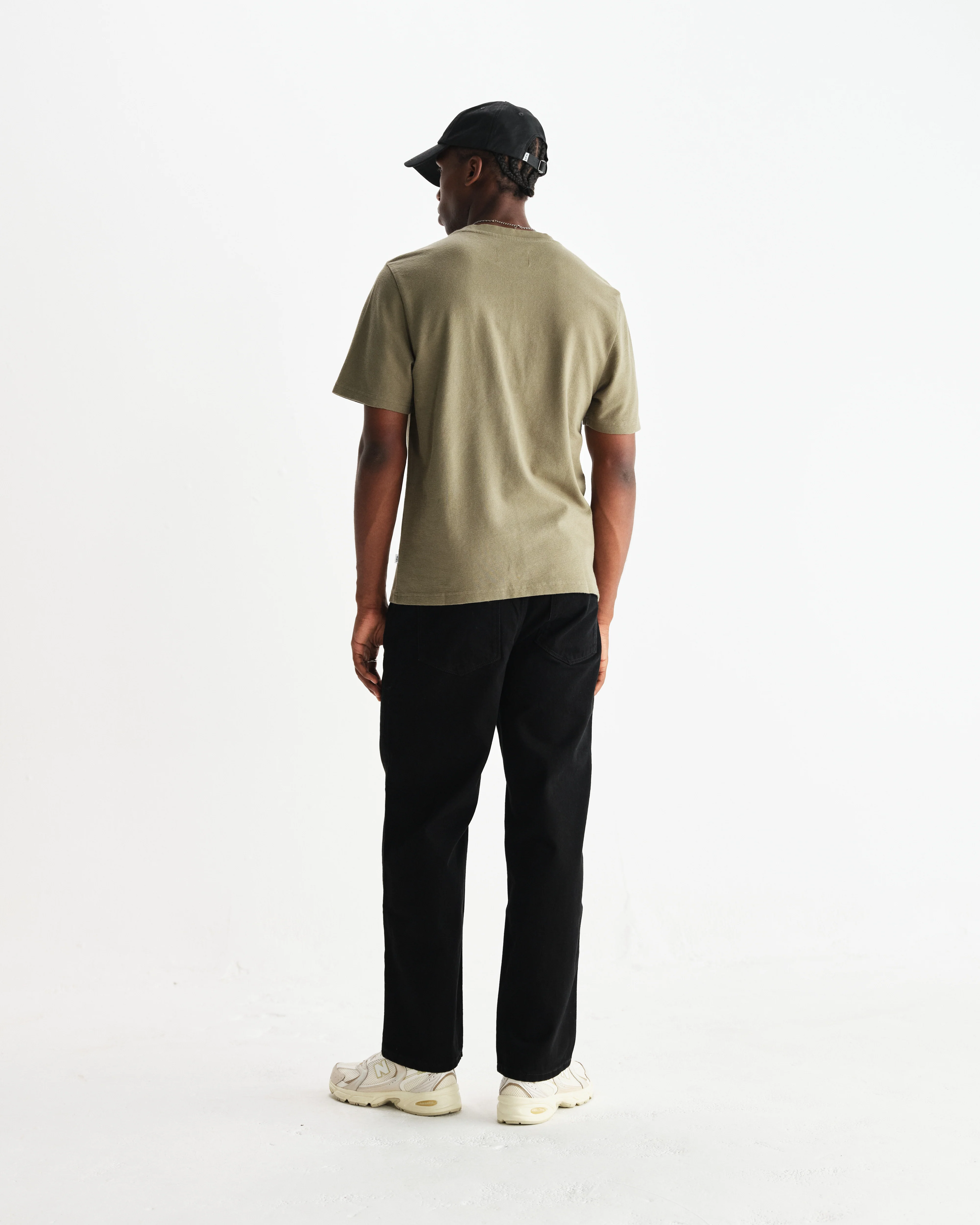 Dean - Green Textured Organic Cotton T-Shirt - Image 6