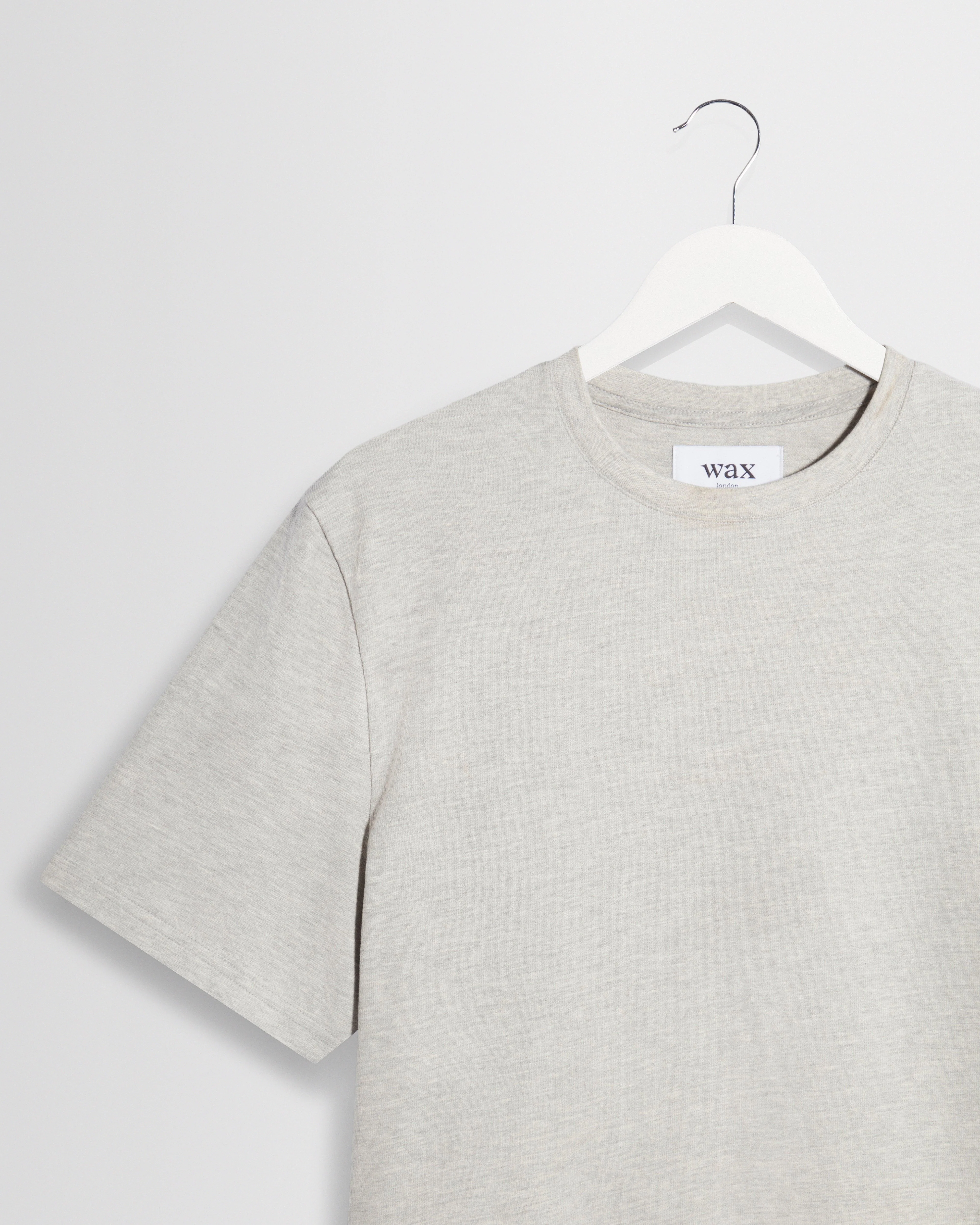 Dean - Grey Marl Textured Organic Cotton T-Shirt - Image 8