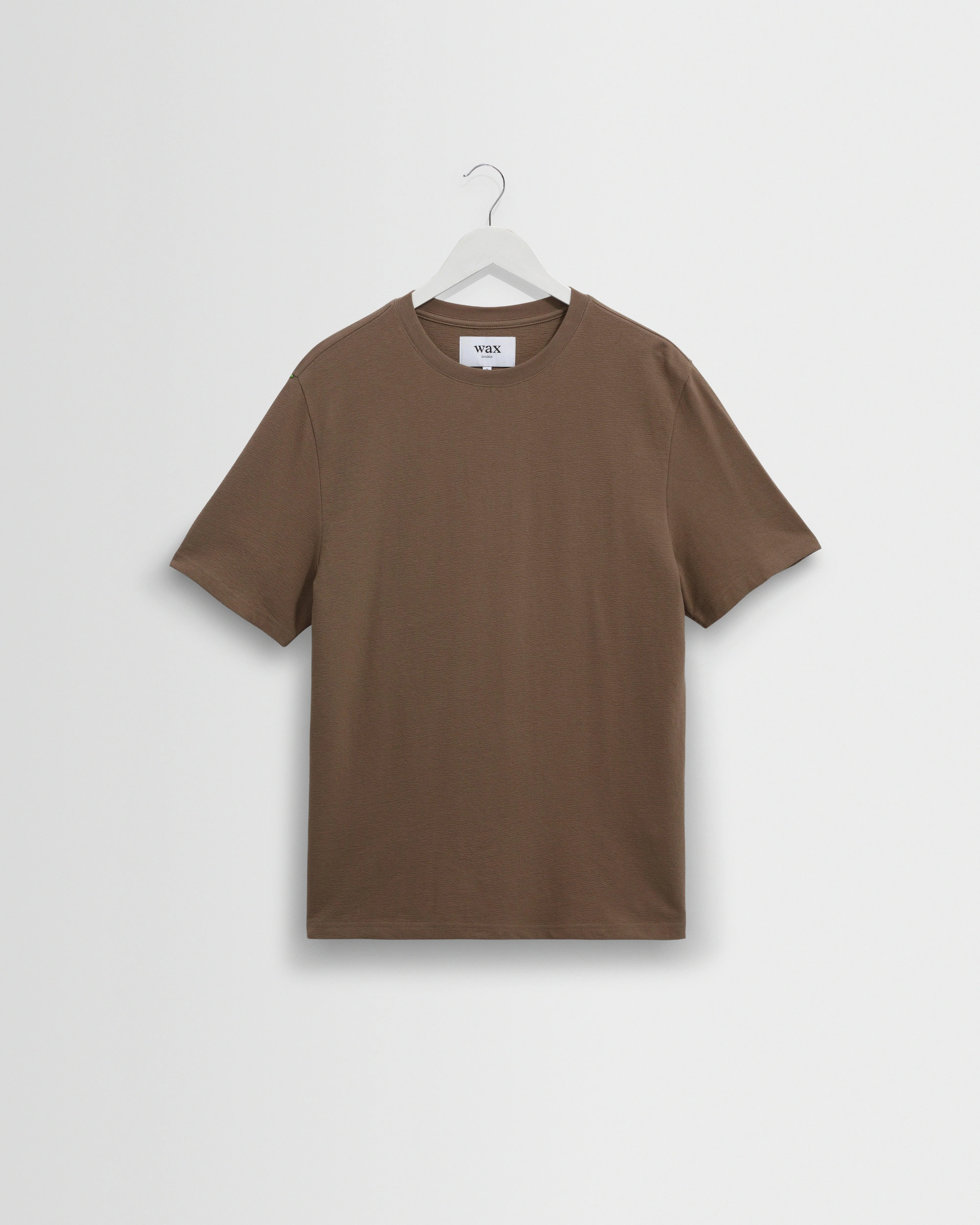 Dean - Dusty Brown Textured Organic Cotton T-Shirt