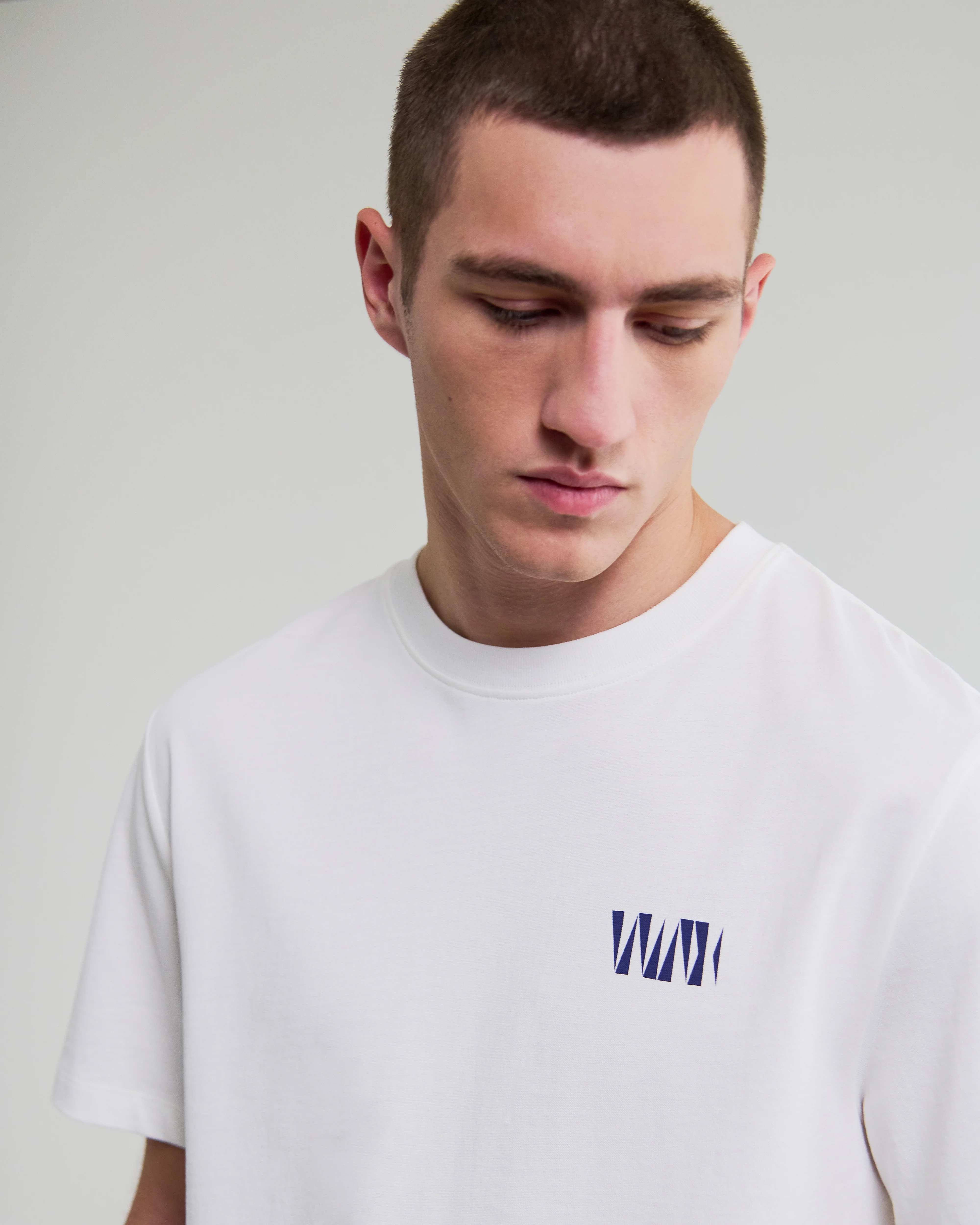 Dean - Off White Geometric Repeat T-Shirt - Image 3