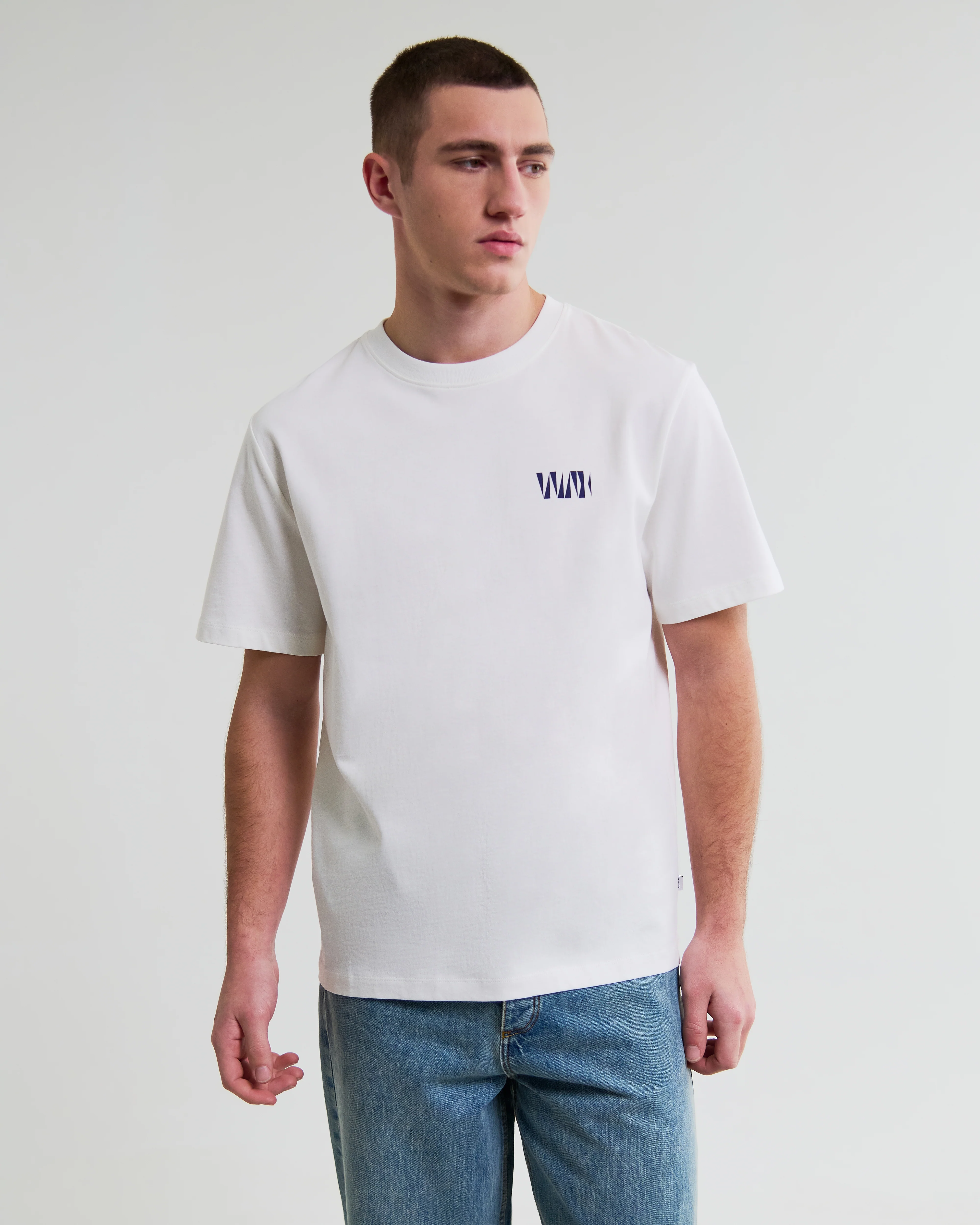 Dean - Off White Geometric Repeat T-Shirt - Image 4