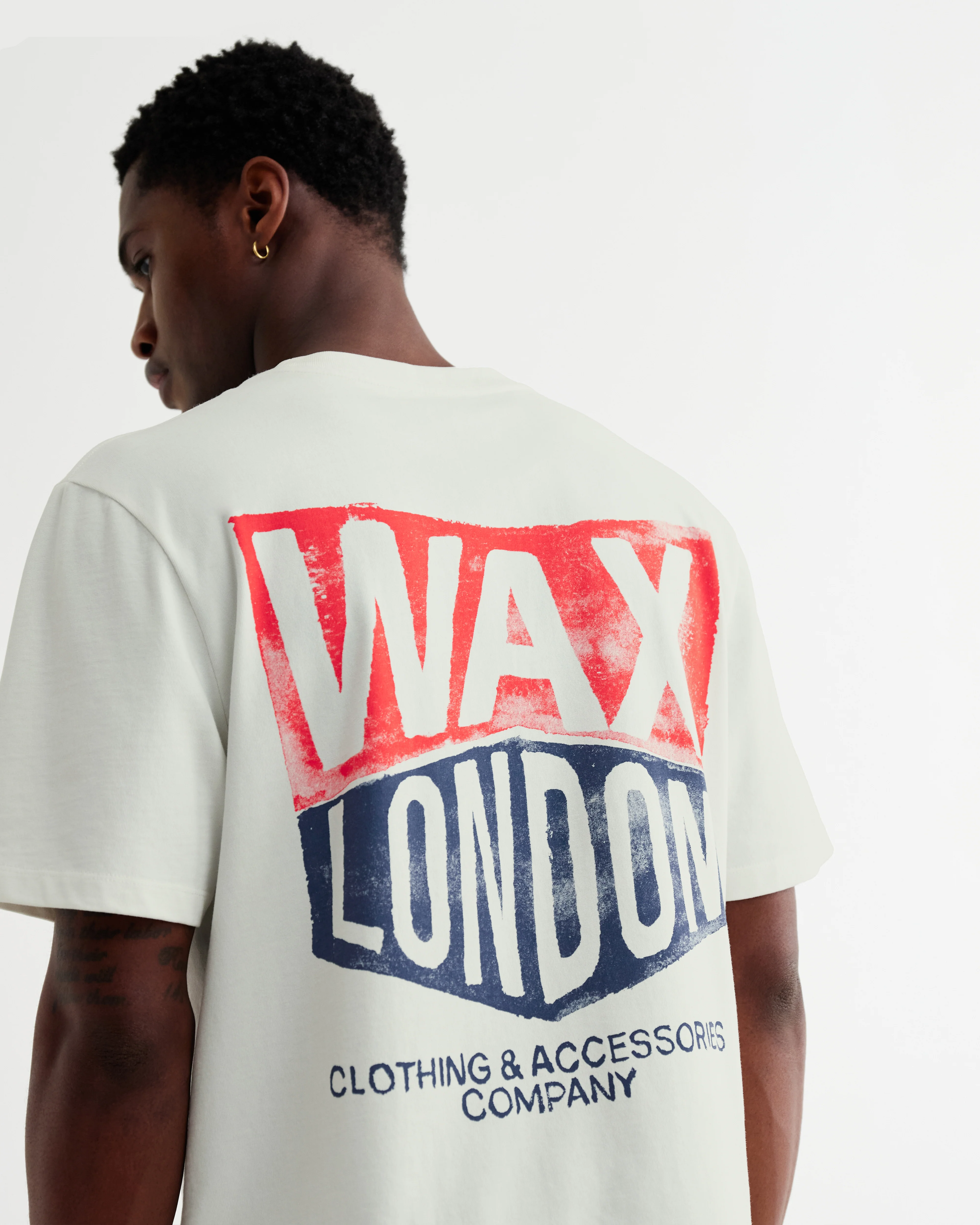 Dean - Off White Painted Badge T-Shirt - Image 2
