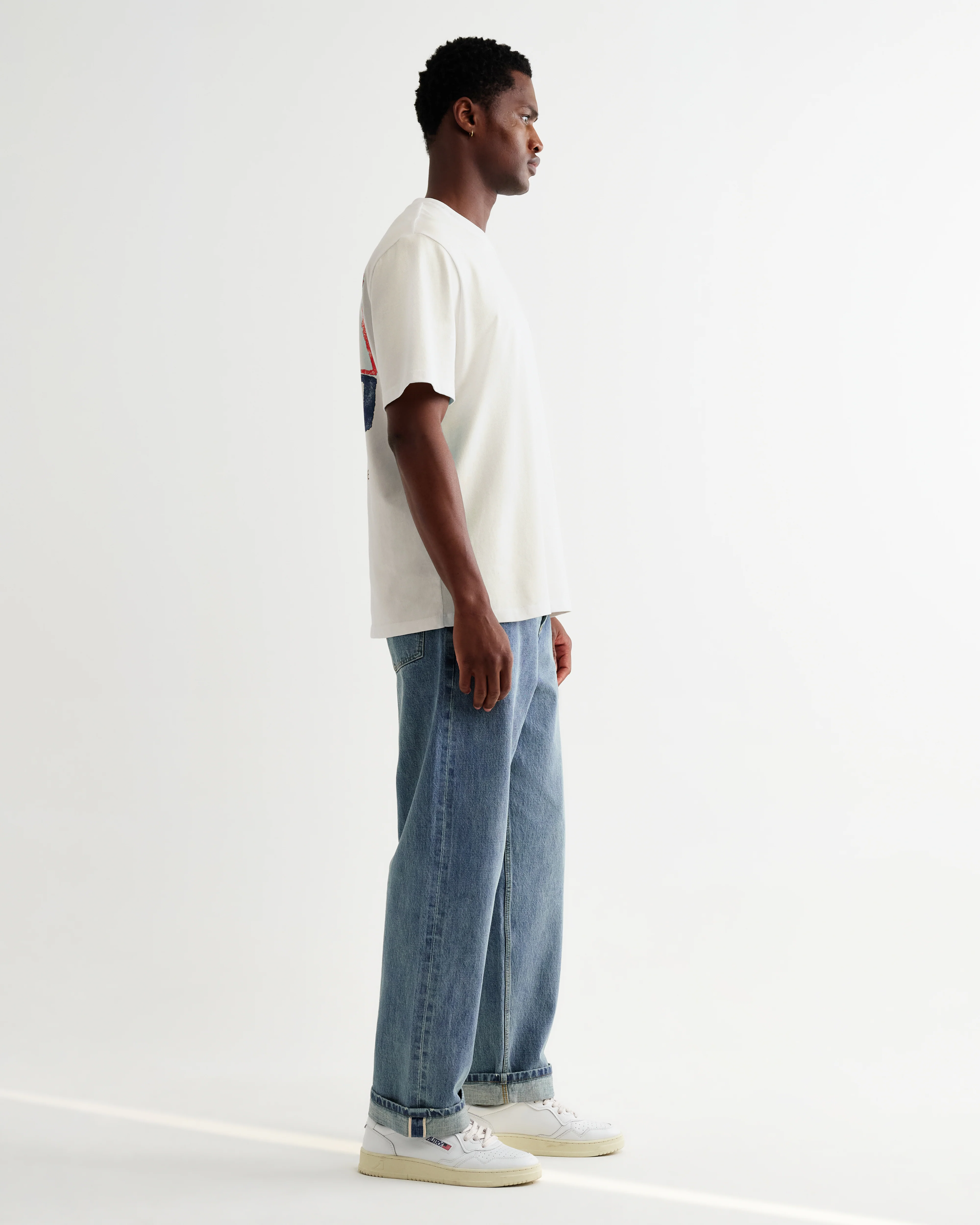 Dean - Off White Painted Badge T-Shirt - Image 6