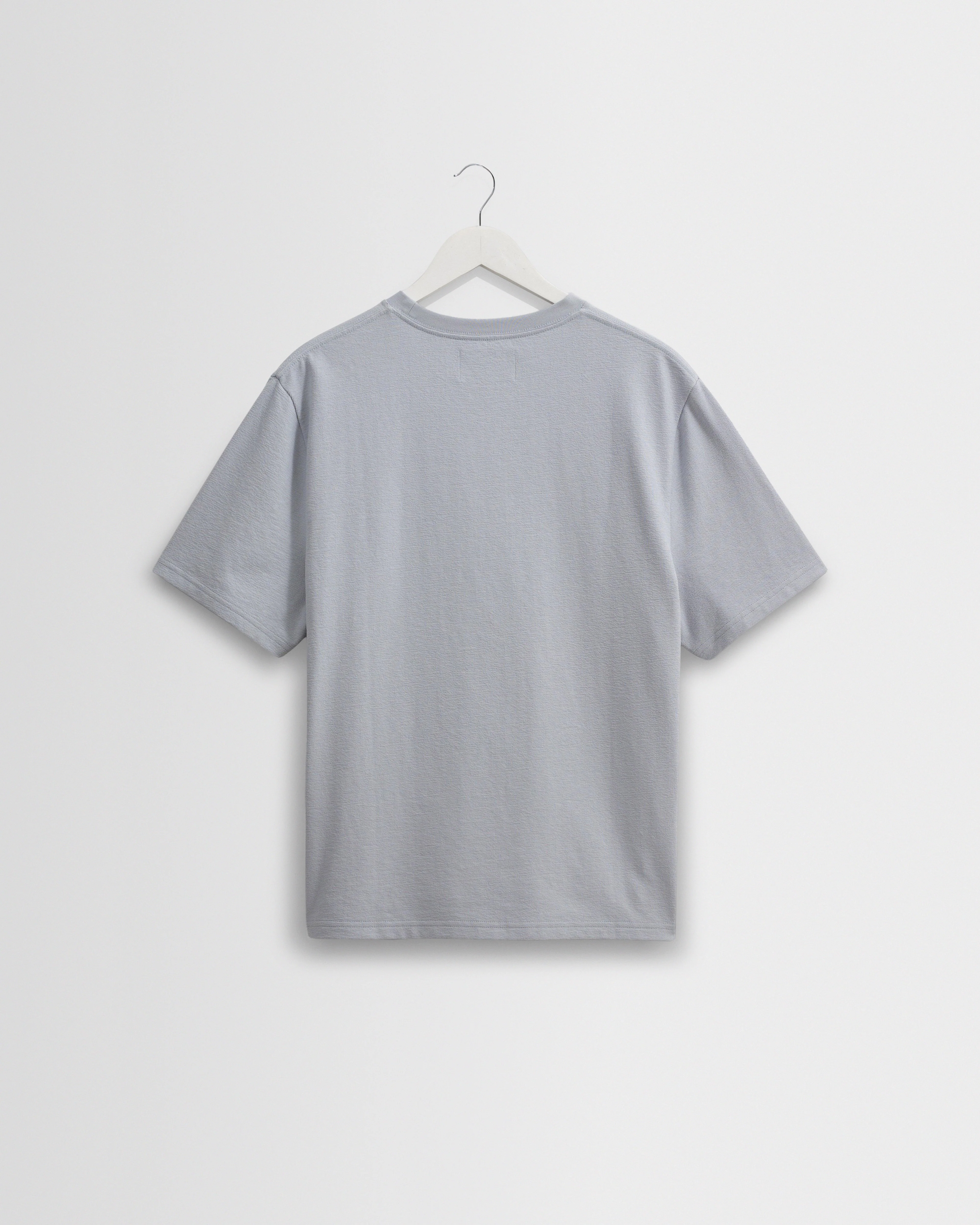 Dean - Pale Blue Textured Organic Cotton T-Shirt - Image 9