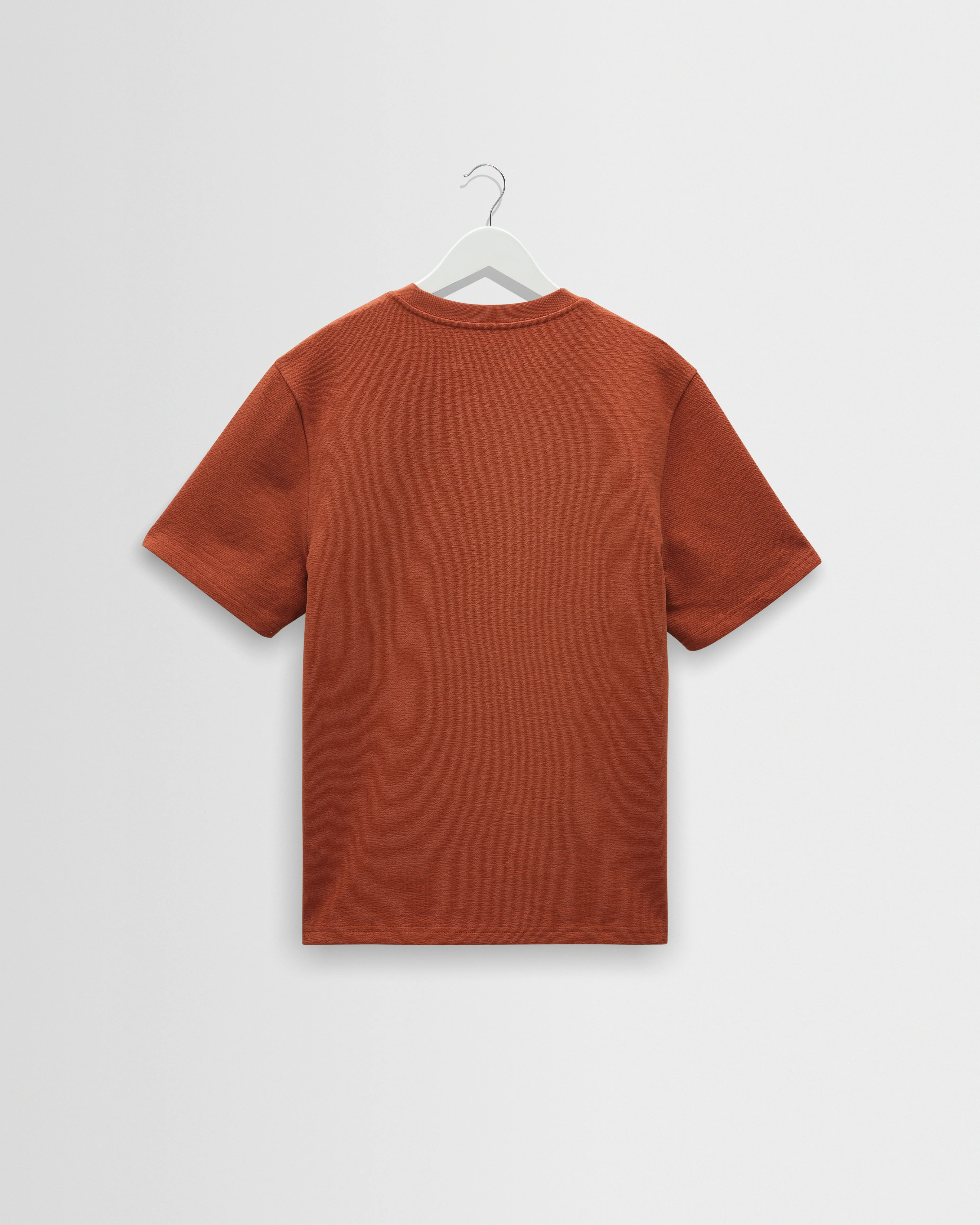 Dean - Rust Textured Organic Cotton T-Shirt - Image 8