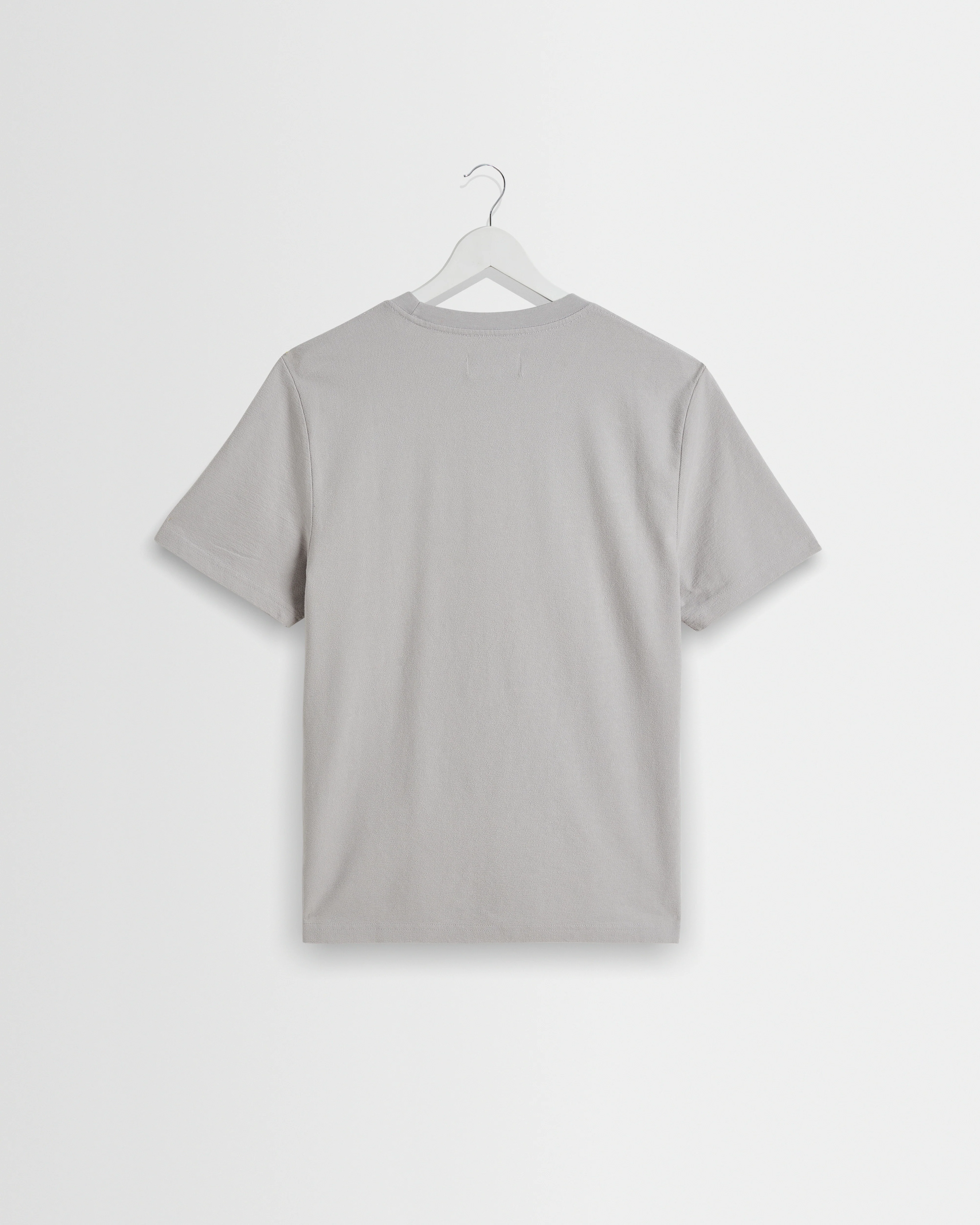 Dean - Soft Grey Textured Organic Cotton T-Shirt - Image 7