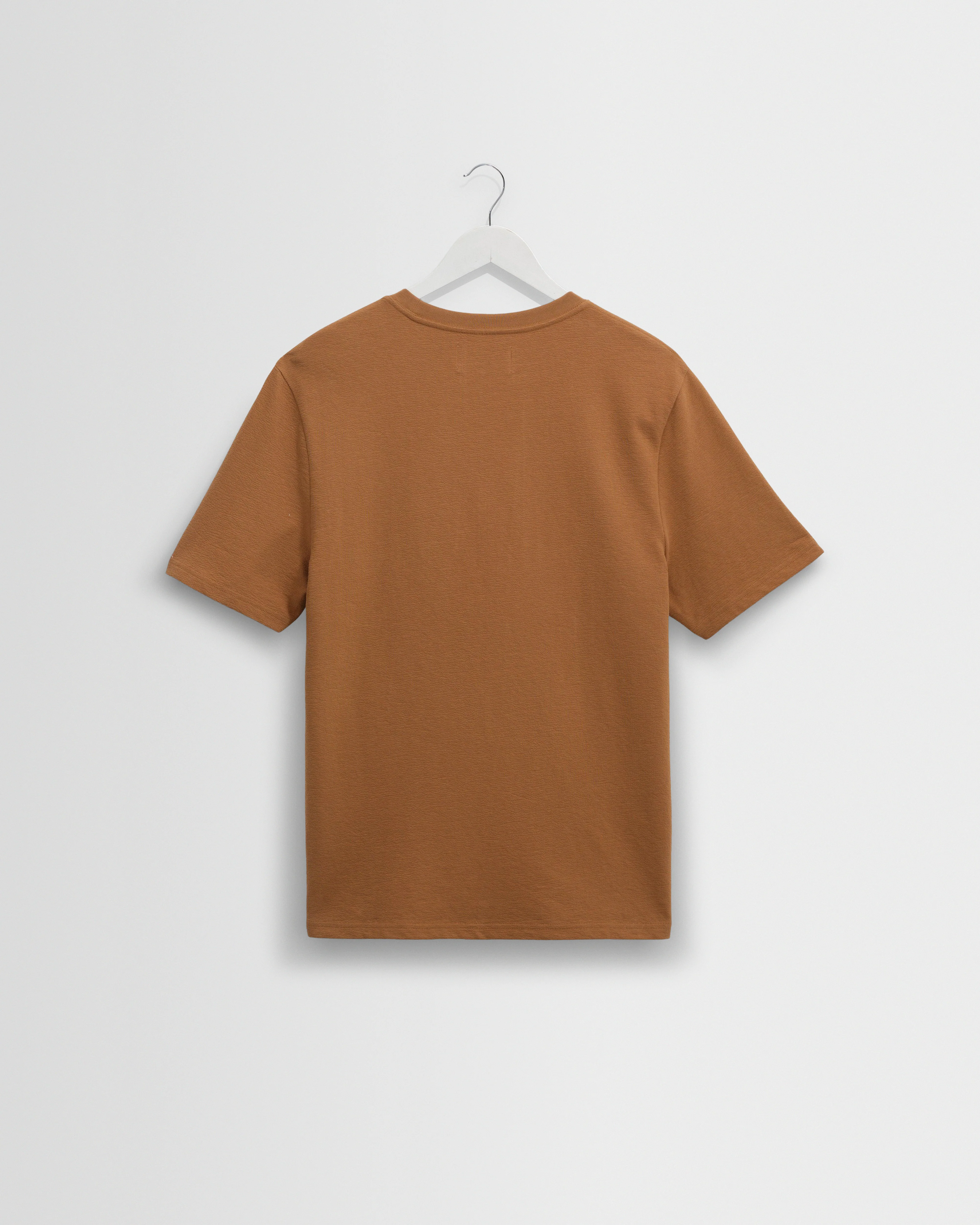 Dean - Tan Textured Organic Cotton T-Shirt - Image 8