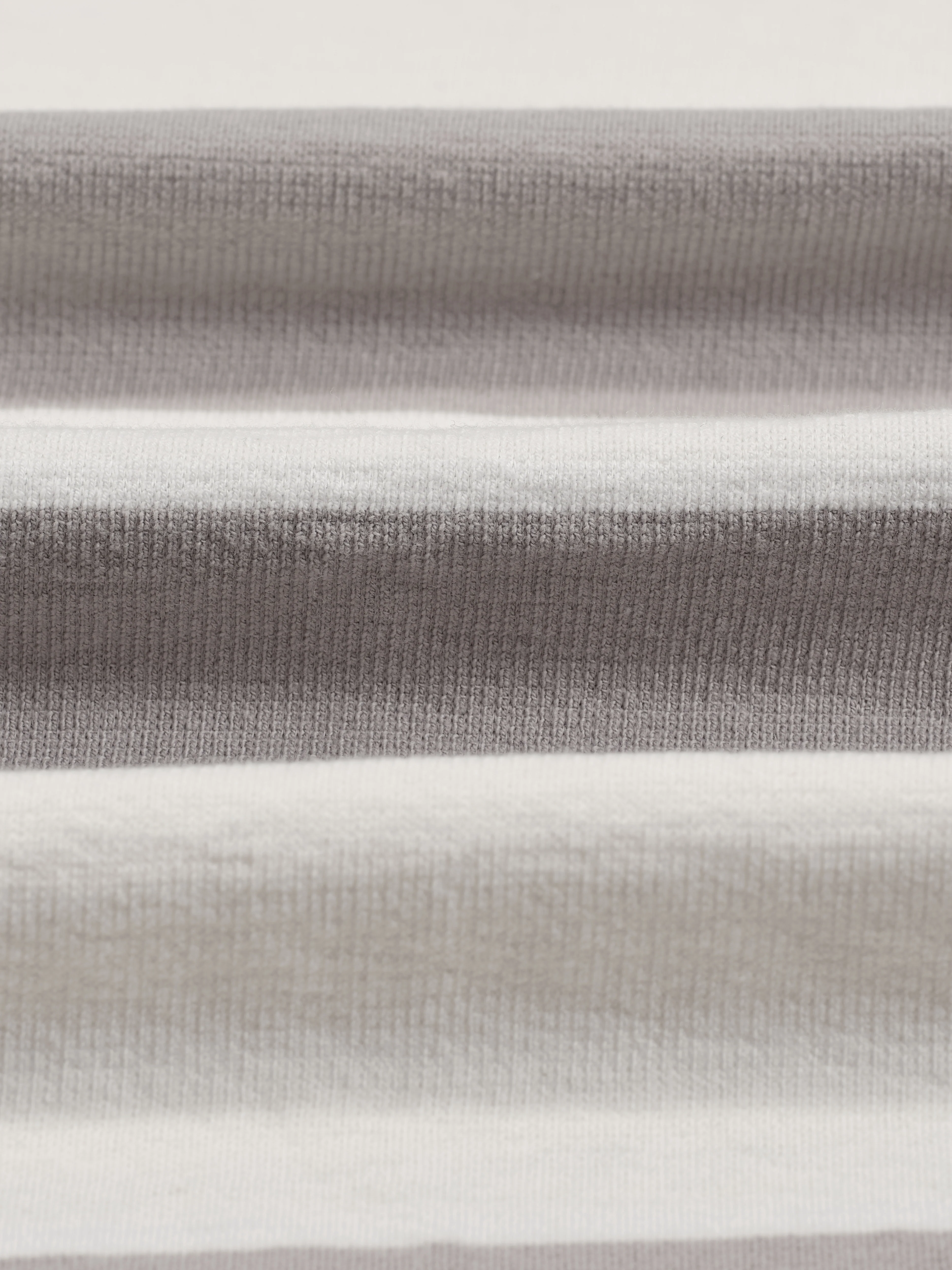 Dean - Taupe Grey And Ecru Stripe Textured Organic Cotton T-Shirt - Image 11