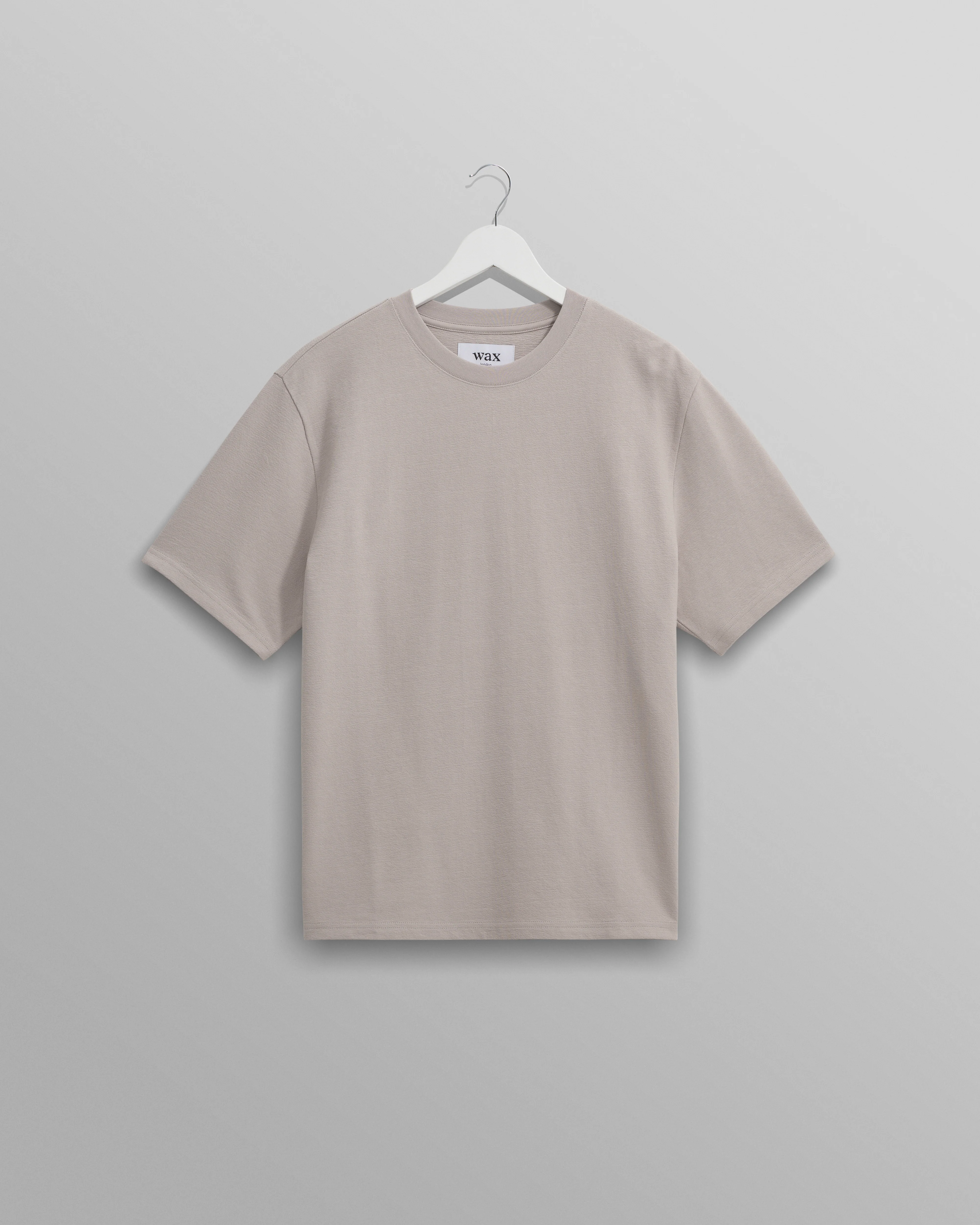 Dean - Taupe Grey Textured Organic Cotton T-Shirt
