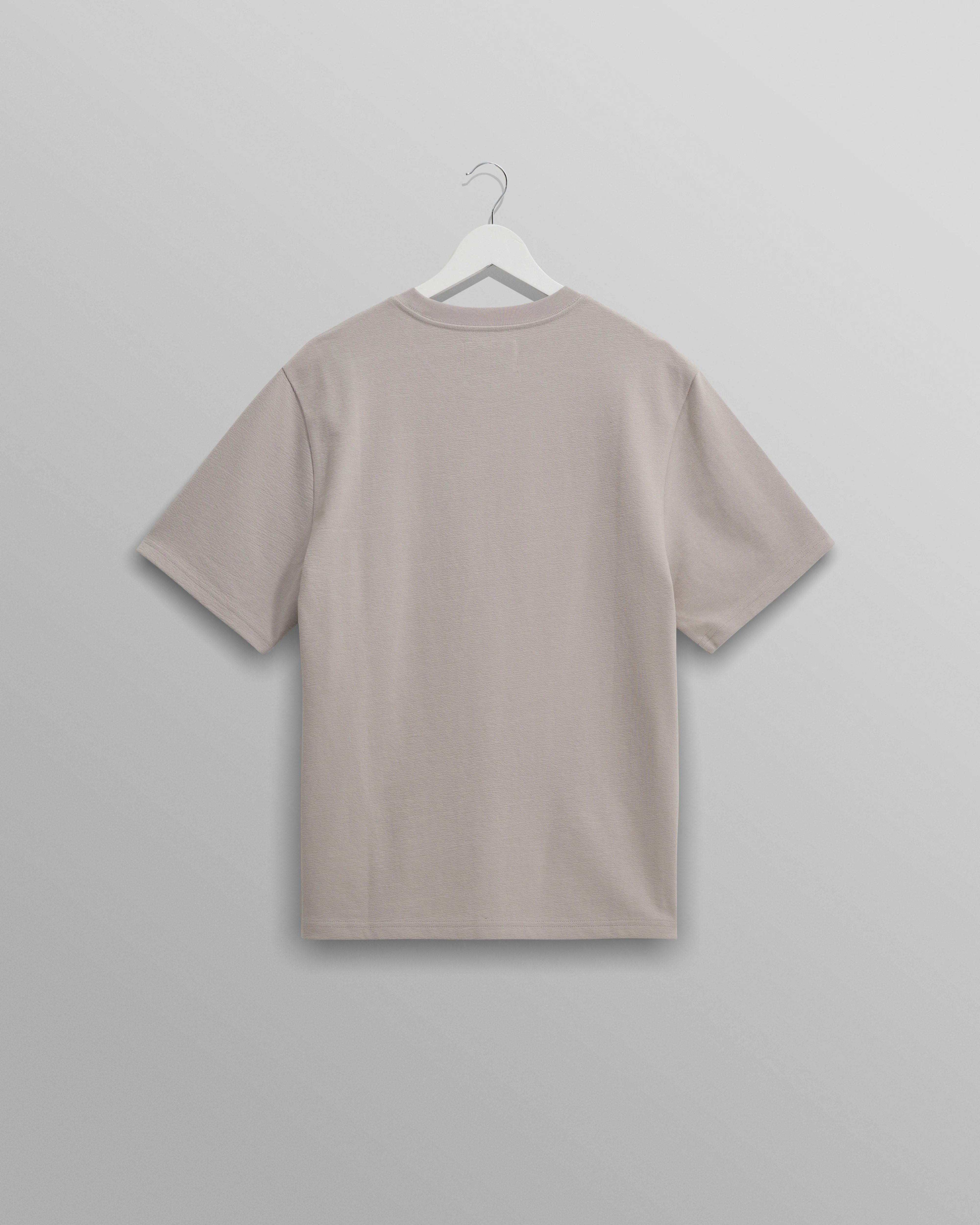 Dean - Taupe Grey Textured Organic Cotton T-Shirt - Image 9