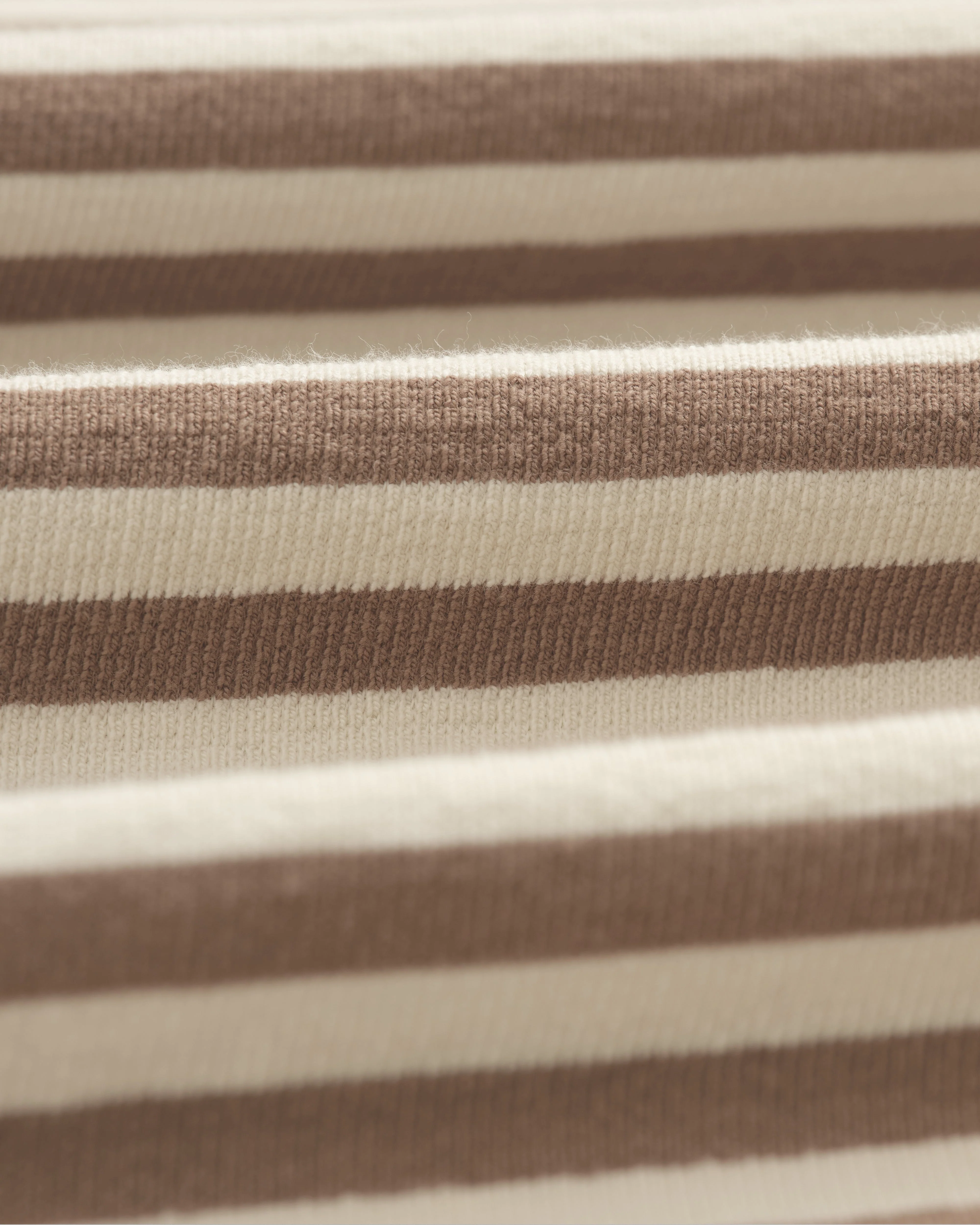 Dean - Walnut/Ecru Striped Textured Organic Cotton T-Shirt - Image 9