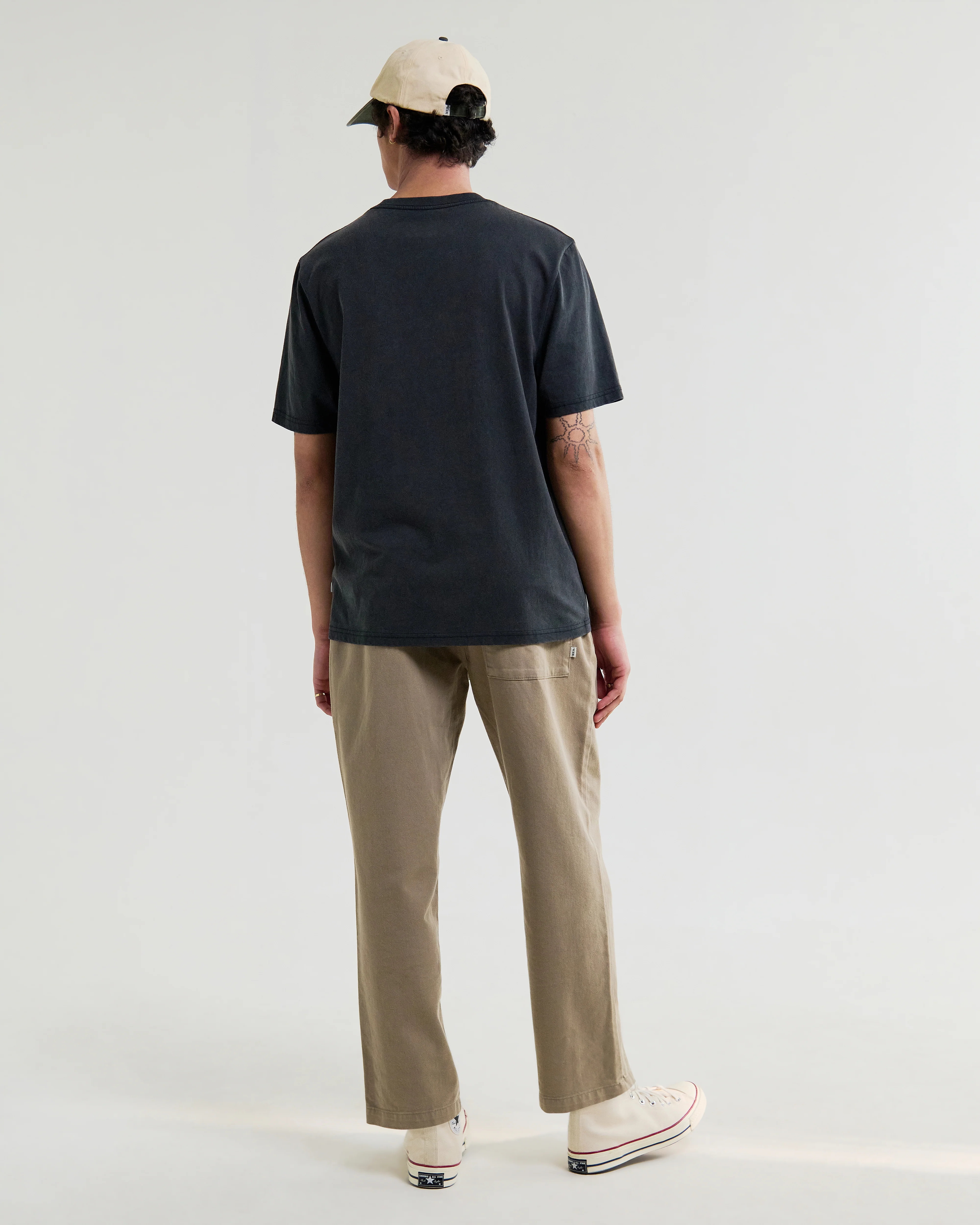 Dean - Washed Black Compact Cotton Pocket T-Shirt - Image 6