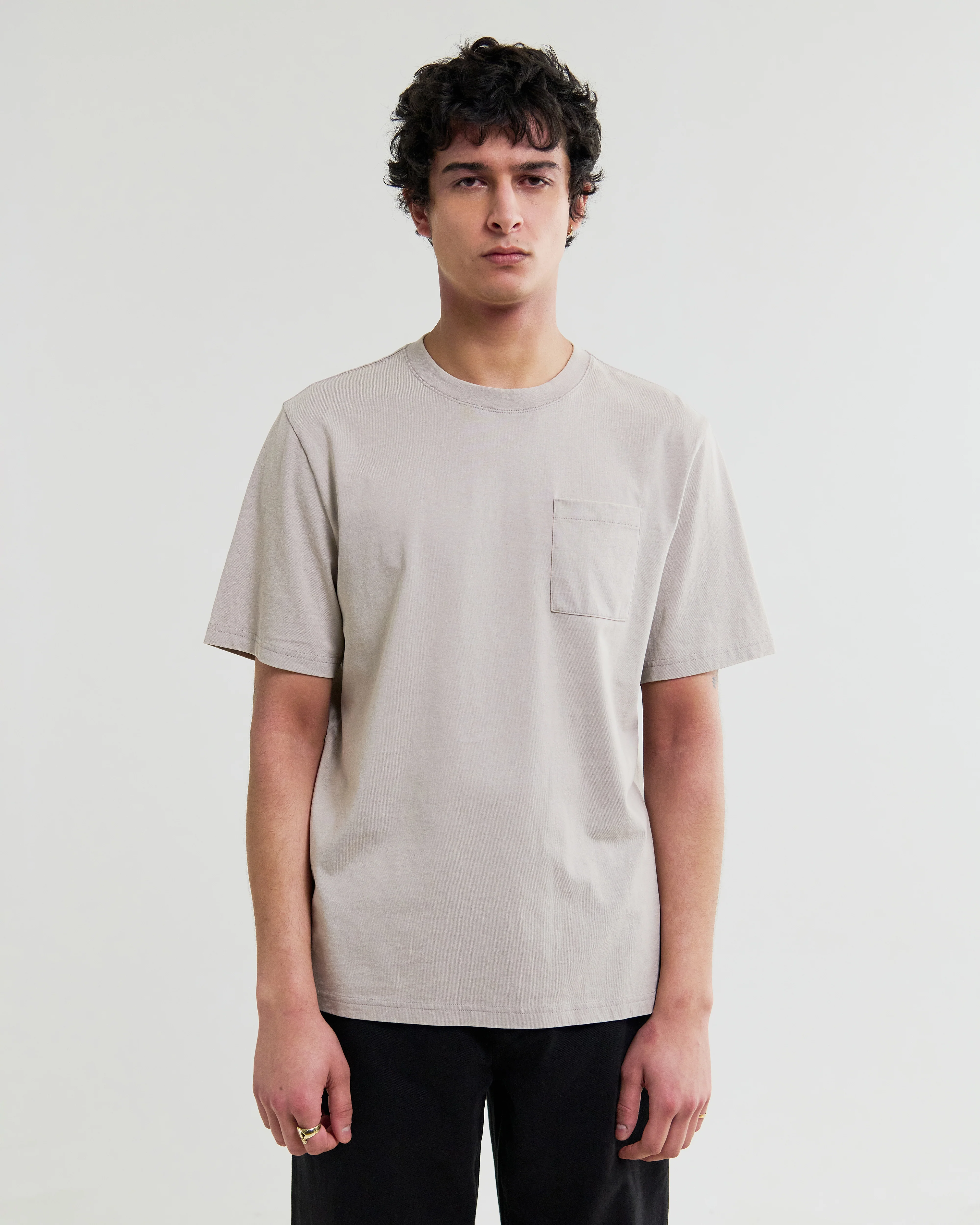 Dean - Washed Clay Compact Cotton Pocket T-Shirt - Image 2