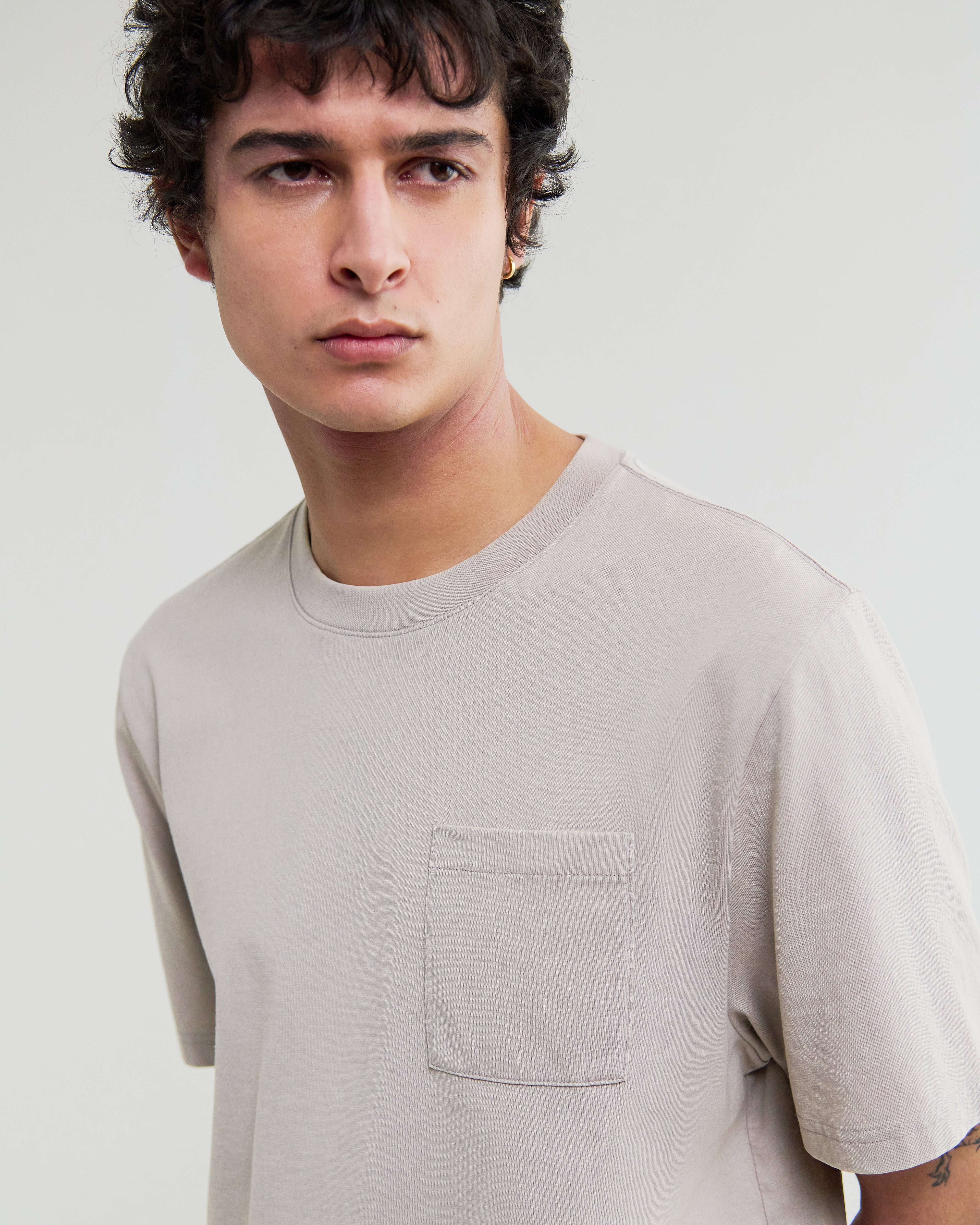 Dean - Washed Clay Compact Cotton Pocket T-Shirt - Image 3