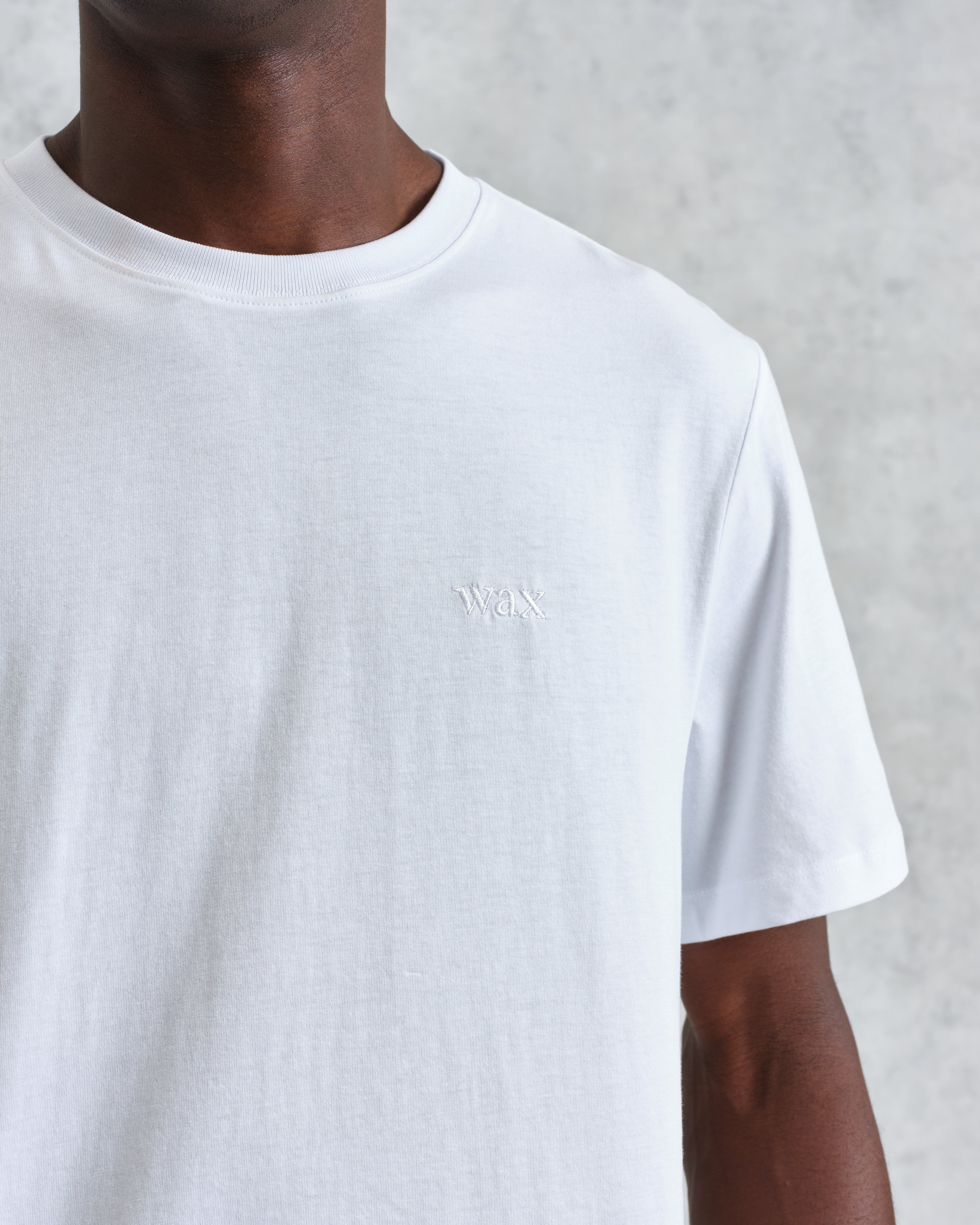 Dean - White Embroidered Logo Organic Cotton T-Shirt - Image 3